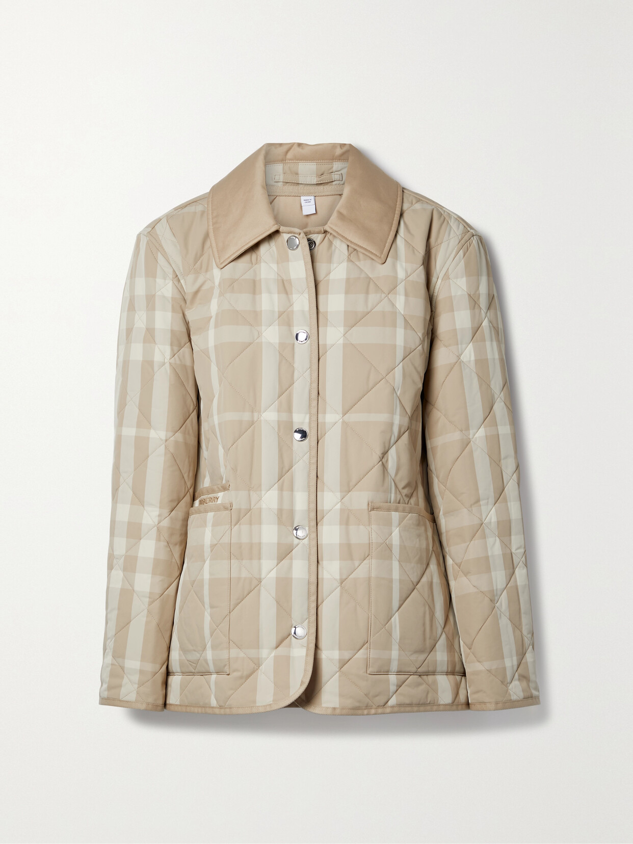 Burberry - Checked Quilted Gabardine Jacket - Neutrals