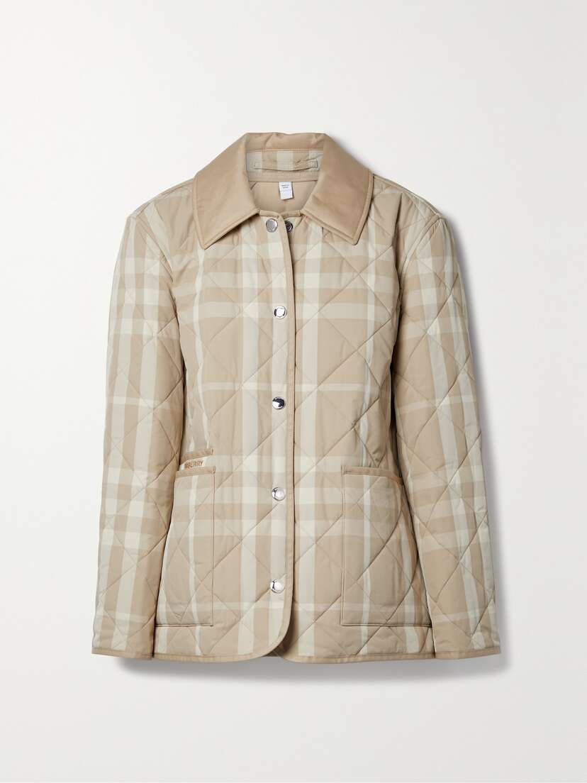 Burberry Checked Quilted Gabardine Jacket