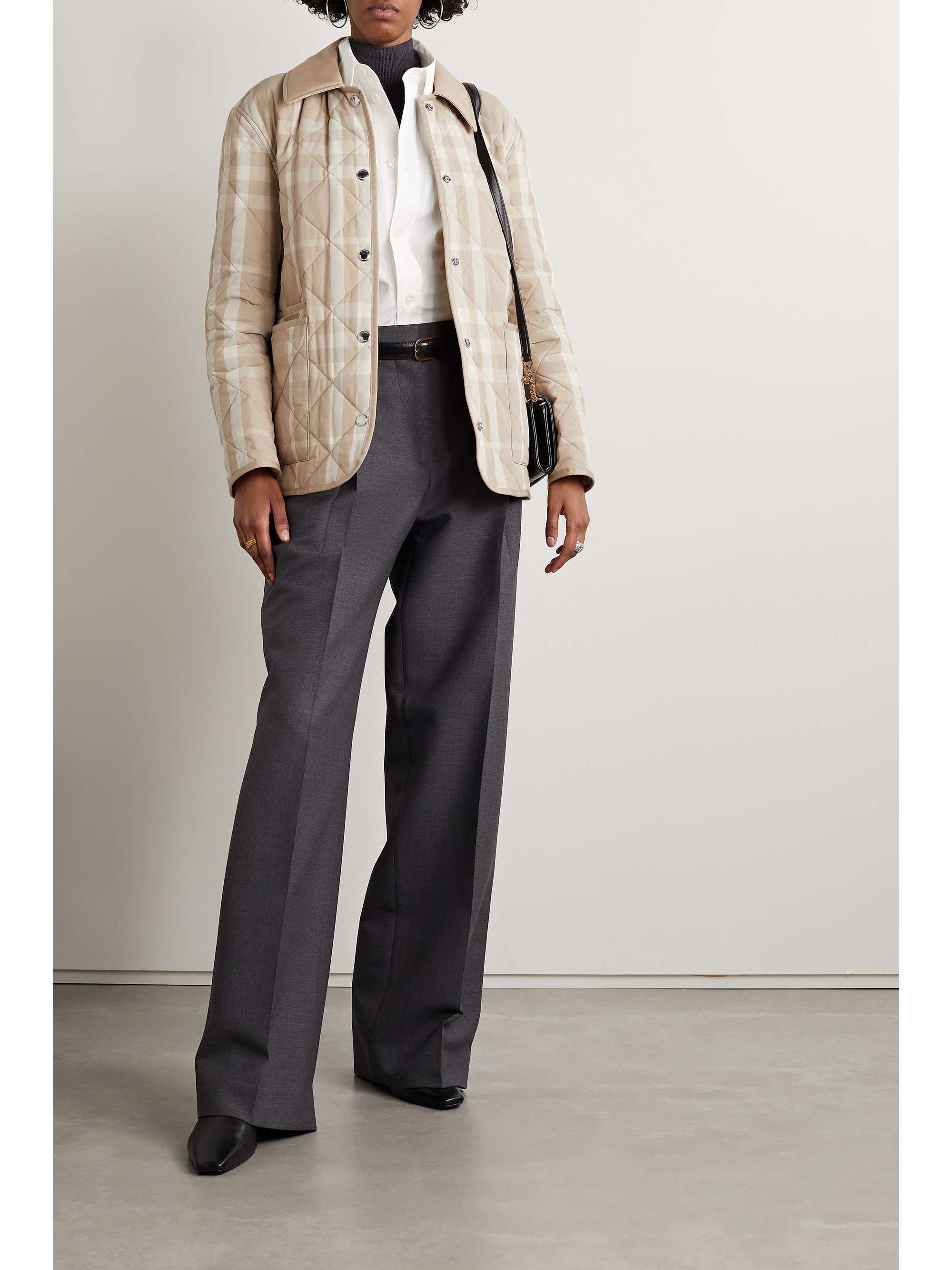 BURBERRY Checked quilted gabardine jacket
