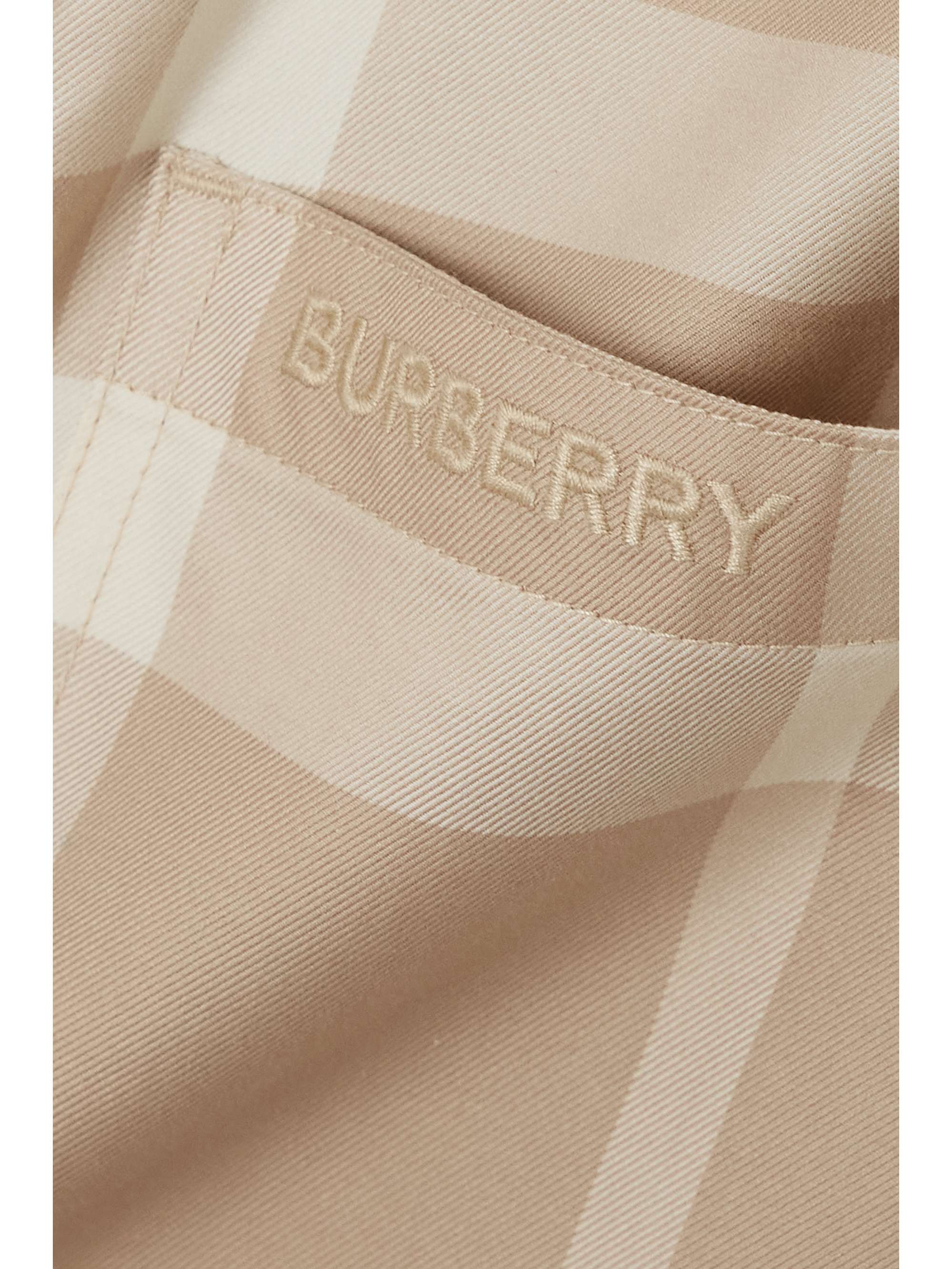 BURBERRY Embroidered checked cotton-twill shirt