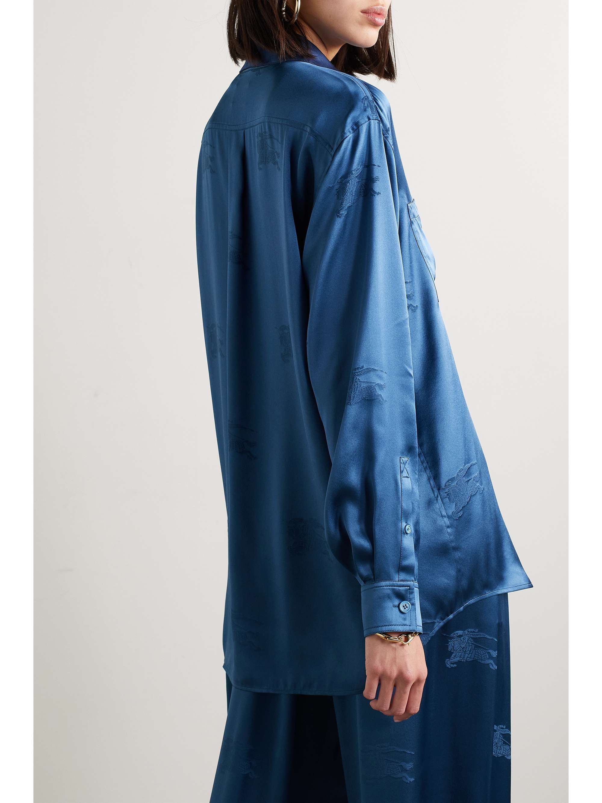 BURBERRY Silk-satin jacquard shirt