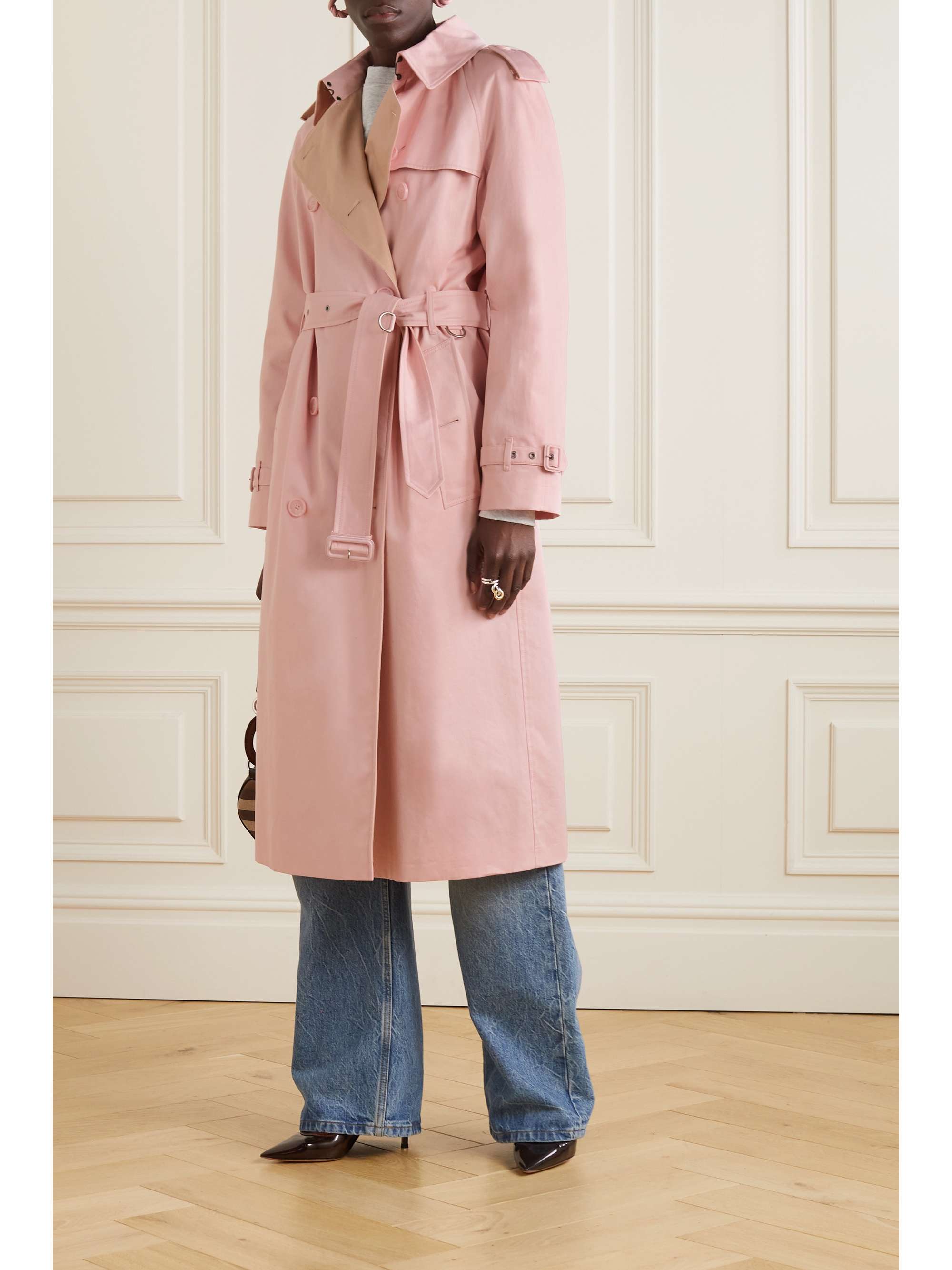 BURBERRY Double-breasted belted cotton-gabardine trench coat