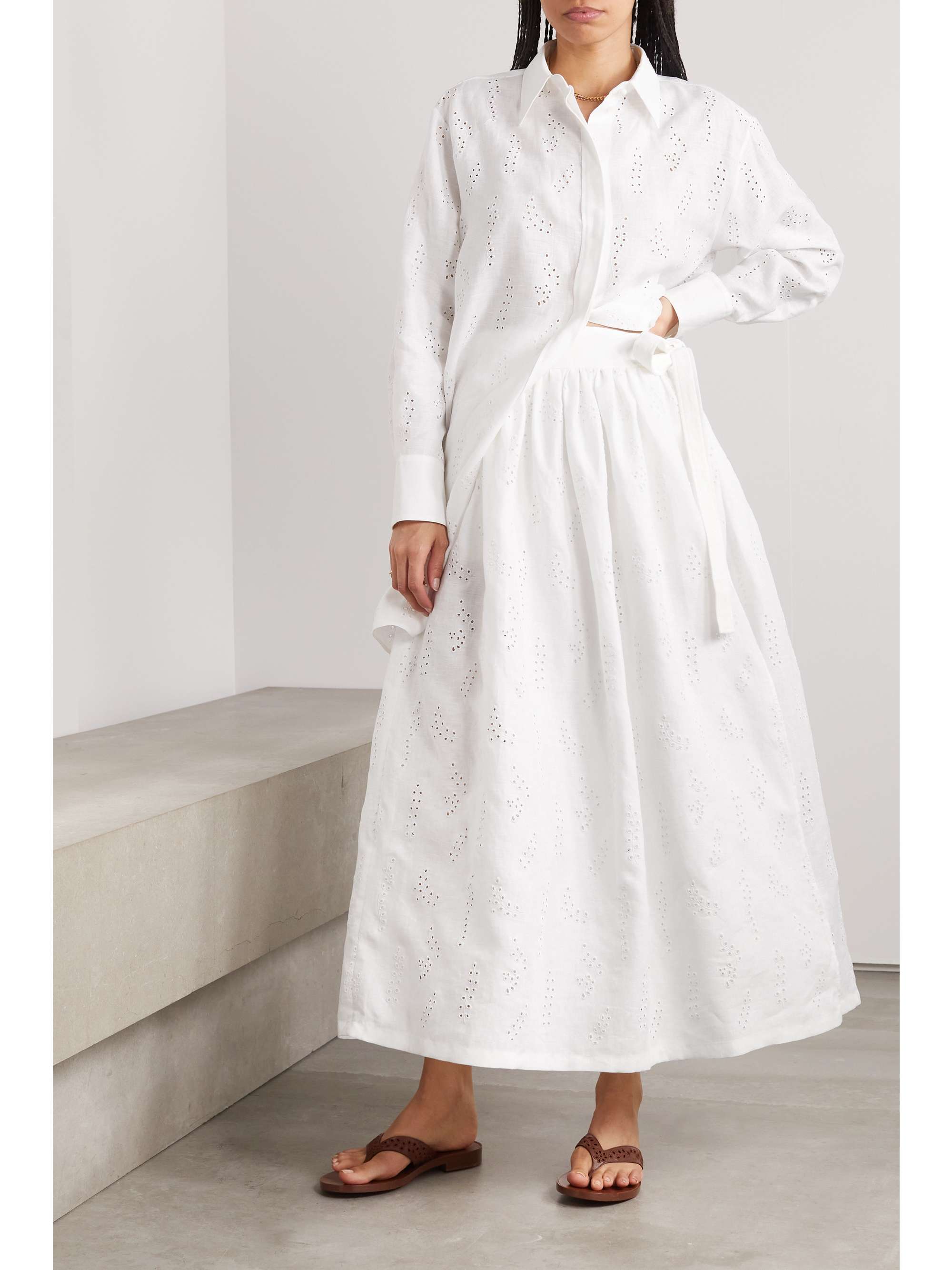 CHLOÉ x Eres “Patricia” 马德拉刺绣亚麻衬衫