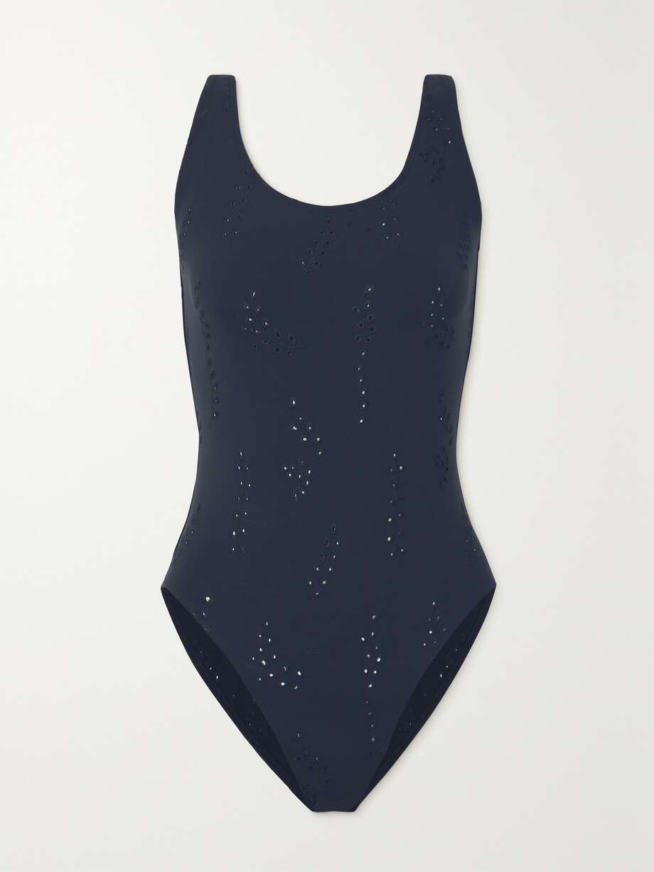 Broderie Anglaise Swimsuit Navy