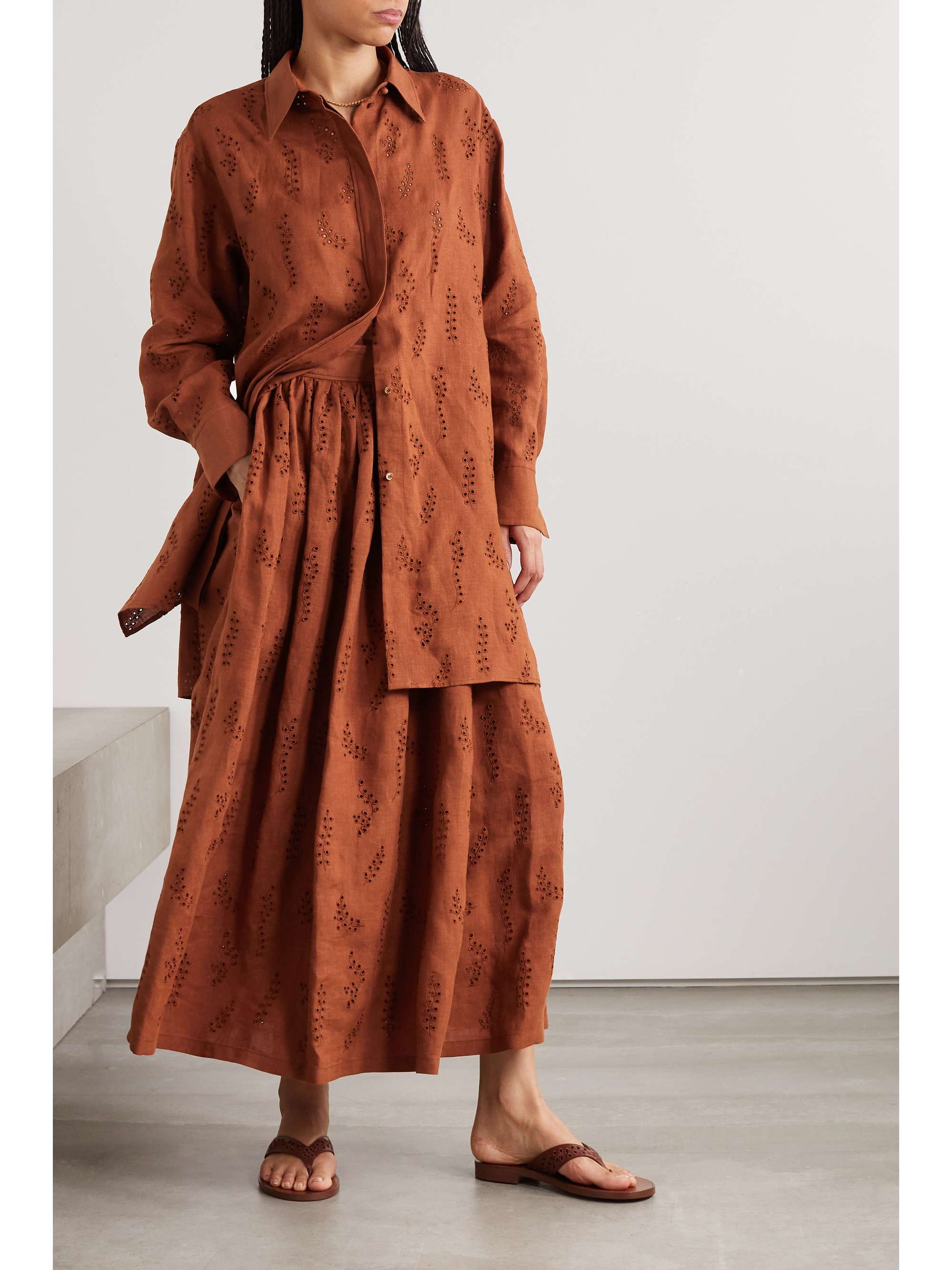 CHLOÉ + Eres Patricia broderie anglaise linen shirt