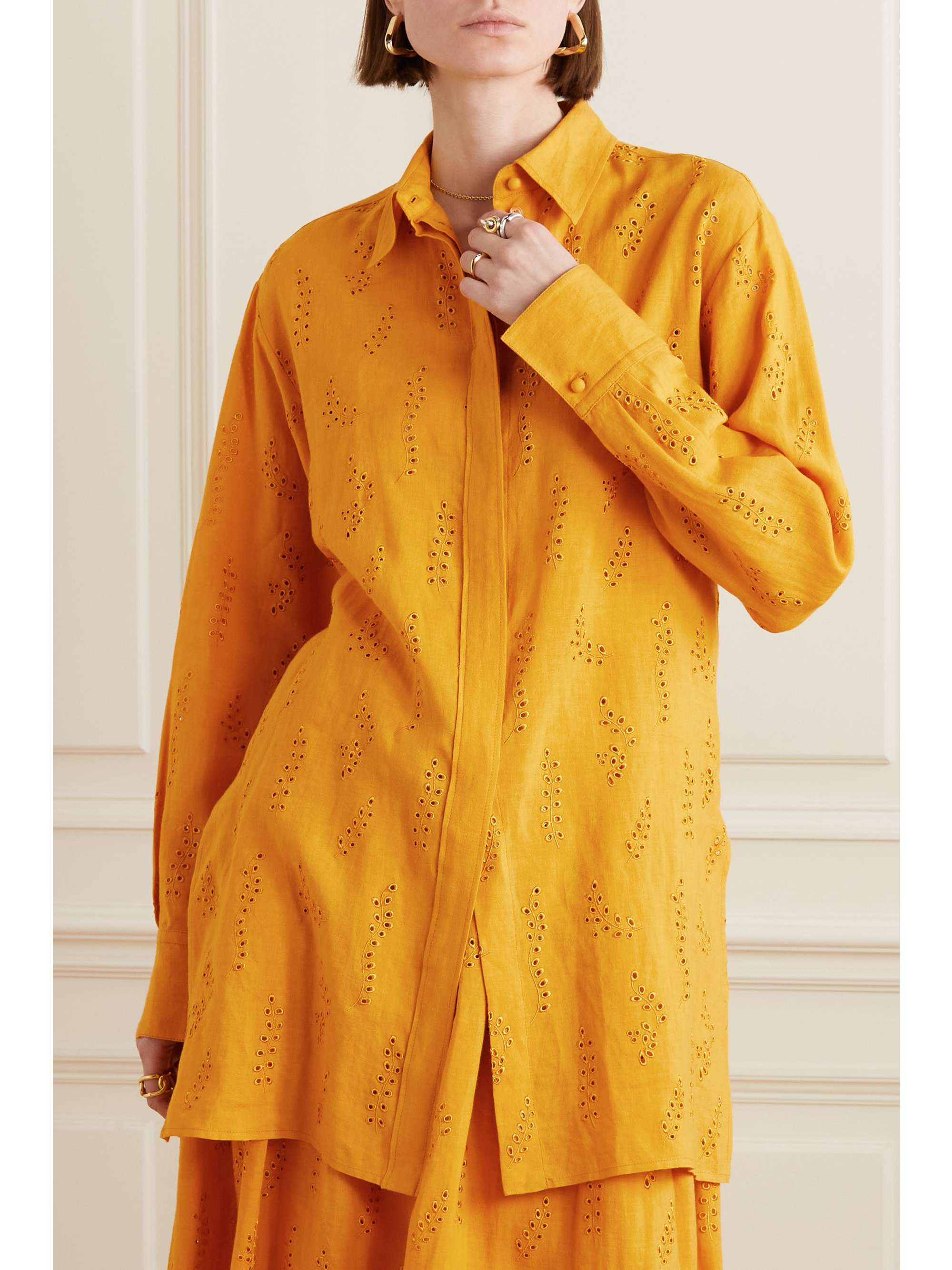 CHLOÉ + Eres Patricia broderie anglaise linen shirt