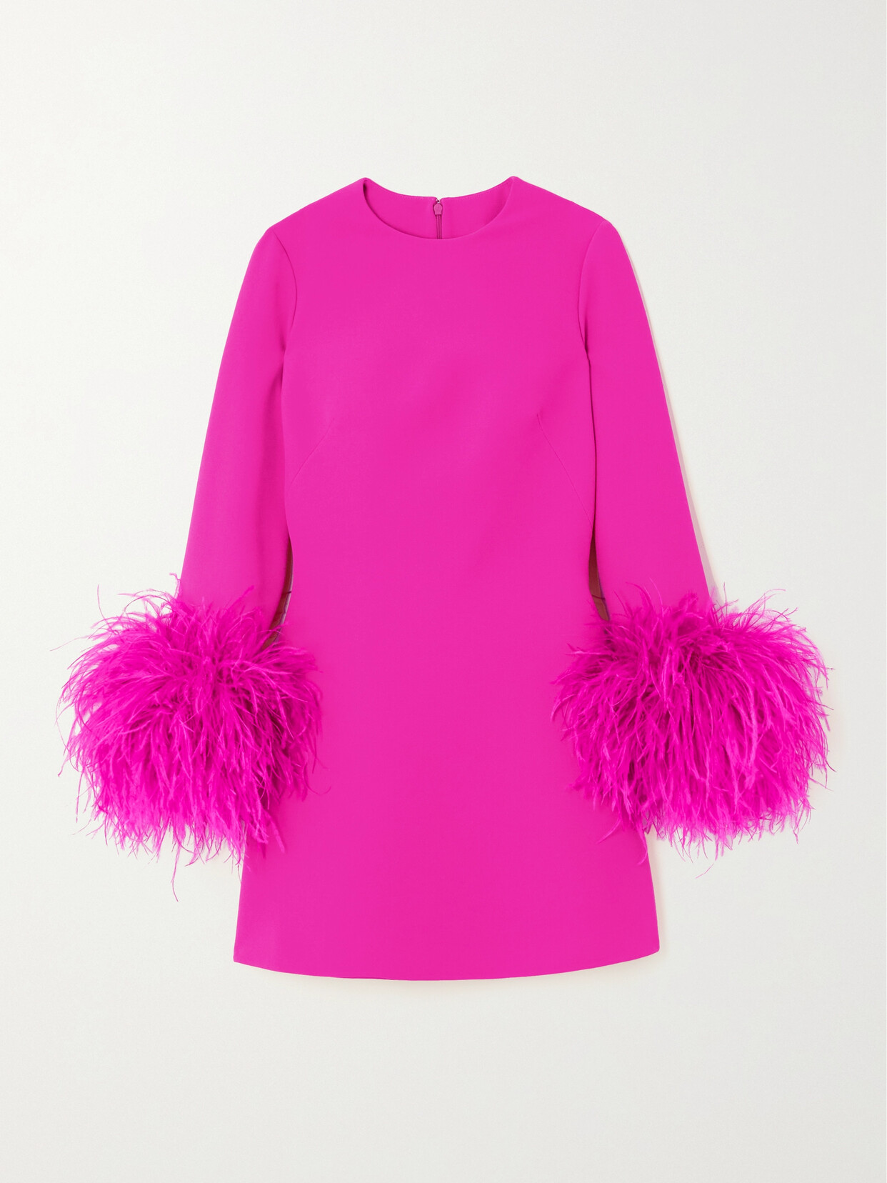 Safiyaa - Rena Feather-trimmed Stretch-crepe Mini Dress - Pink