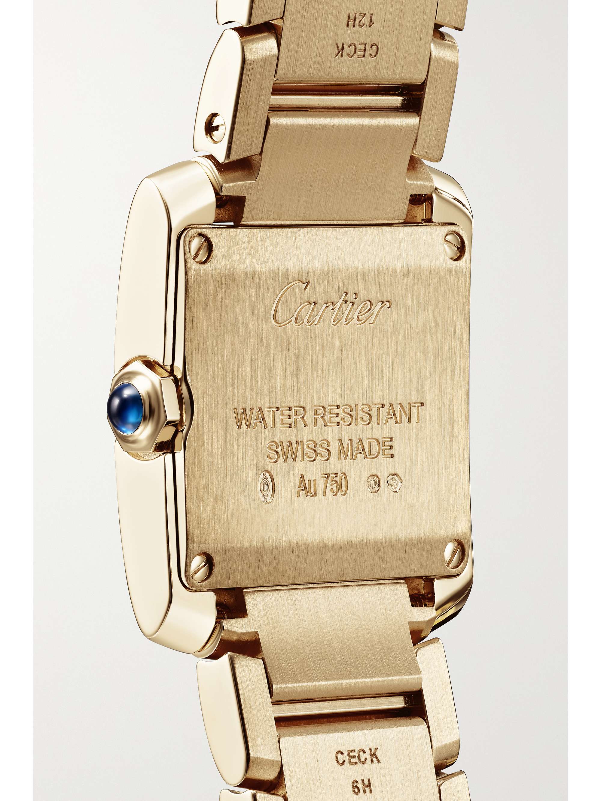 CARTIER Tank Française 25,7 mm kleine Uhr aus 18 Karat Gold mit Diamanten