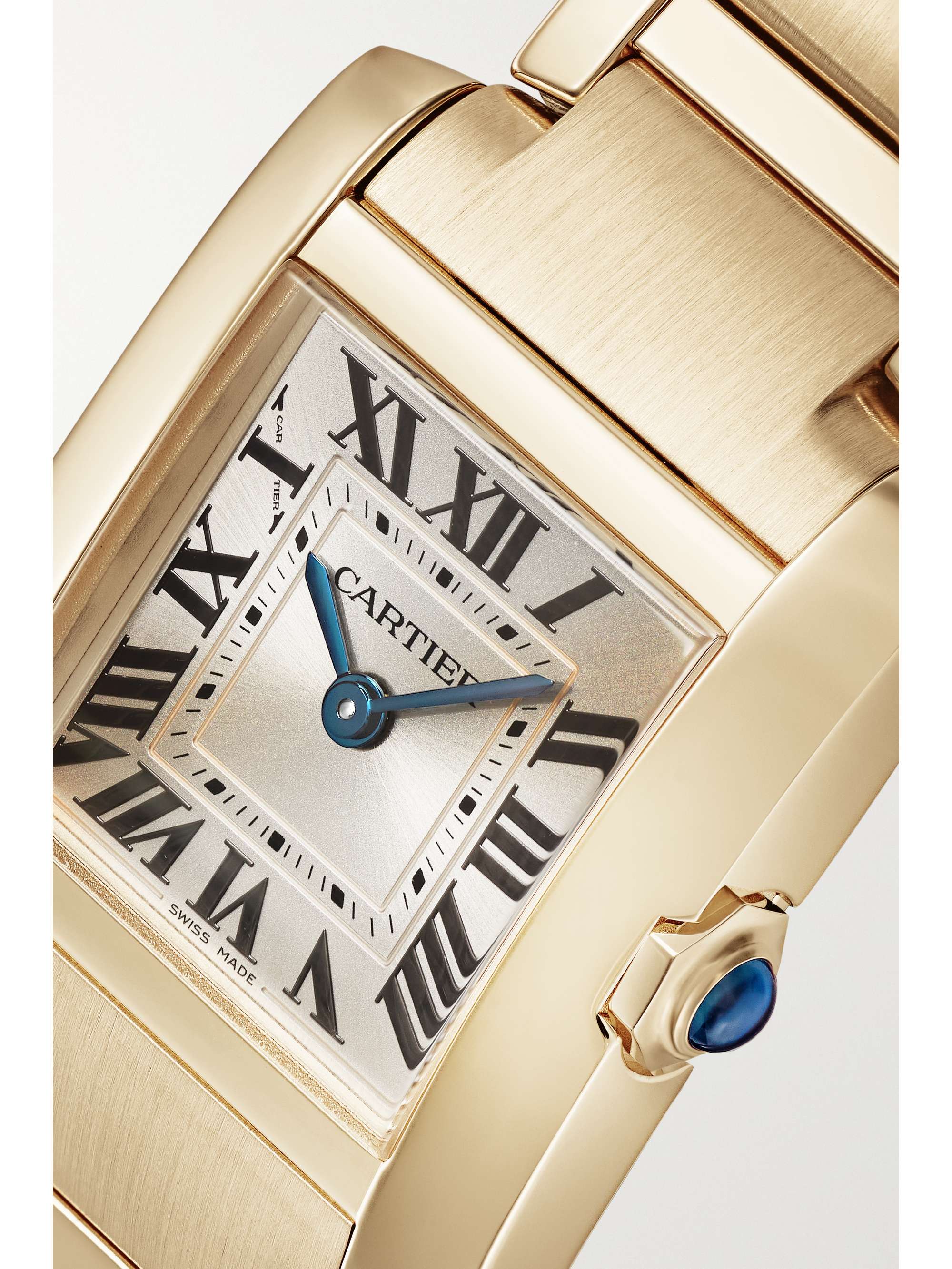 CARTIER Tank Française 25,7 mm kleine Uhr aus 18 Karat Gold mit Diamanten