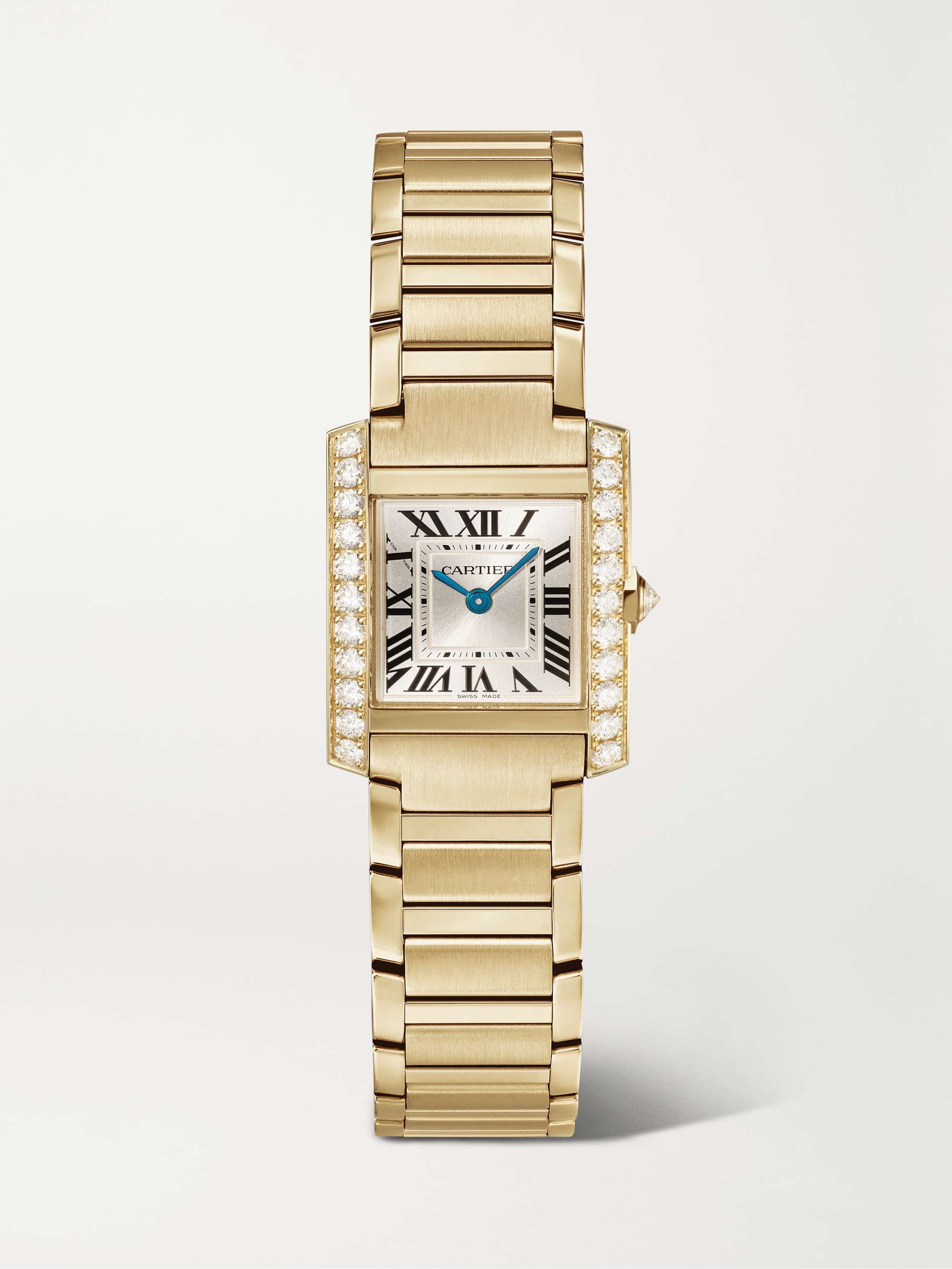 CARTIER Tank Française 25.7mm small 18-karat gold diamond watch | NET-A ...