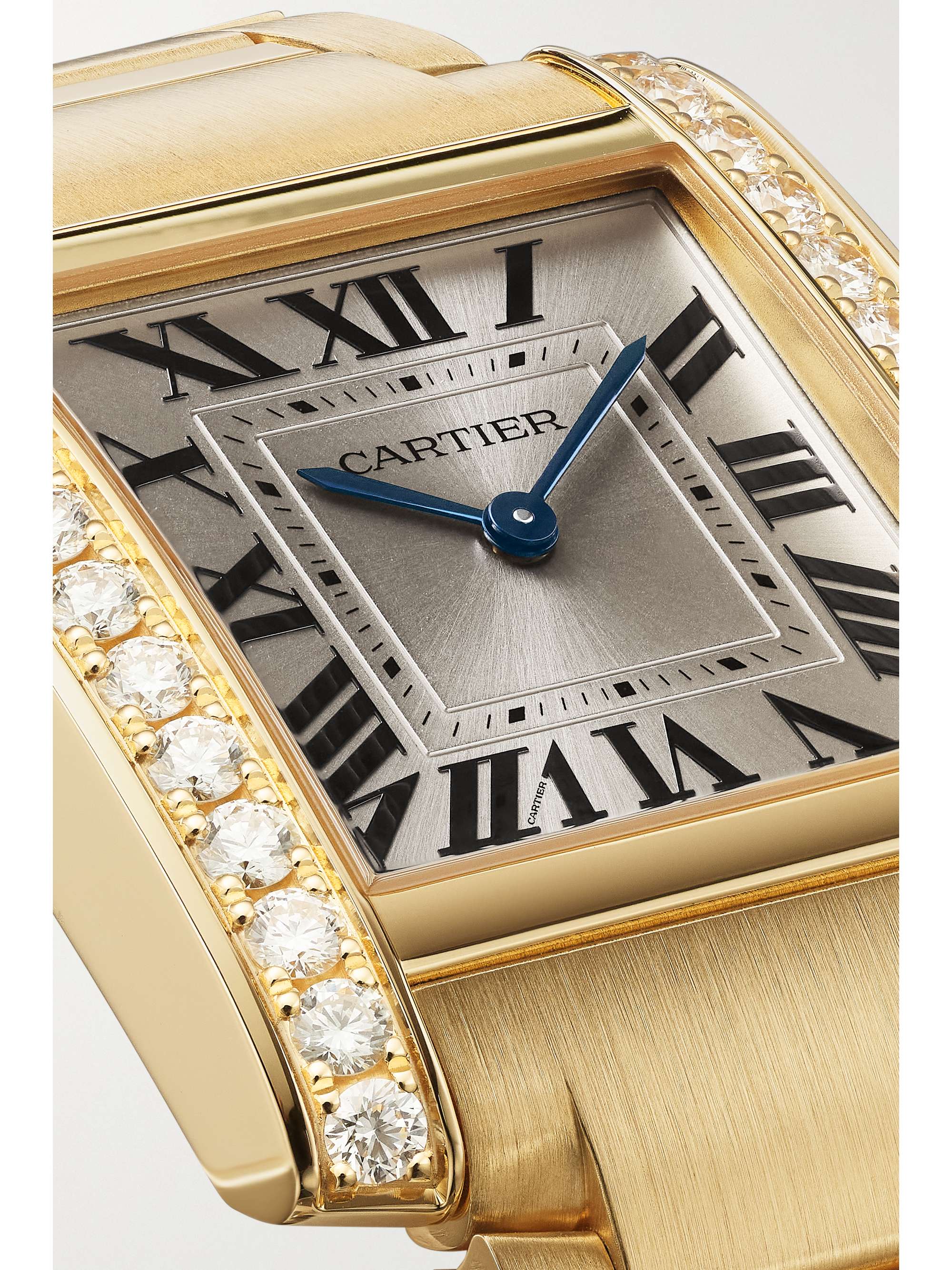 CARTIER Tank Française 32mm medium 18-karat gold diamond watch
