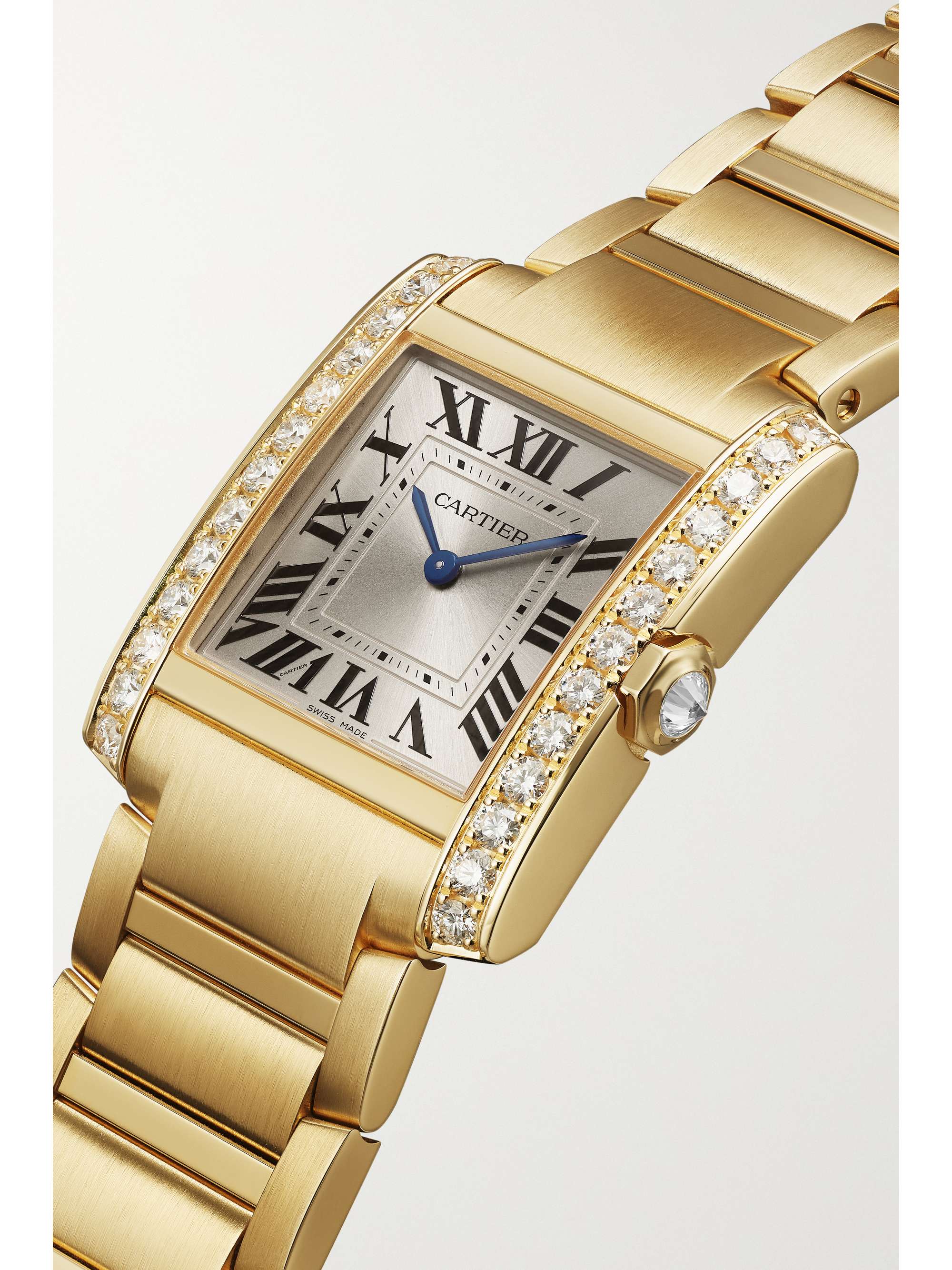 CARTIER Tank Française 32mm medium 18-karat gold diamond watch