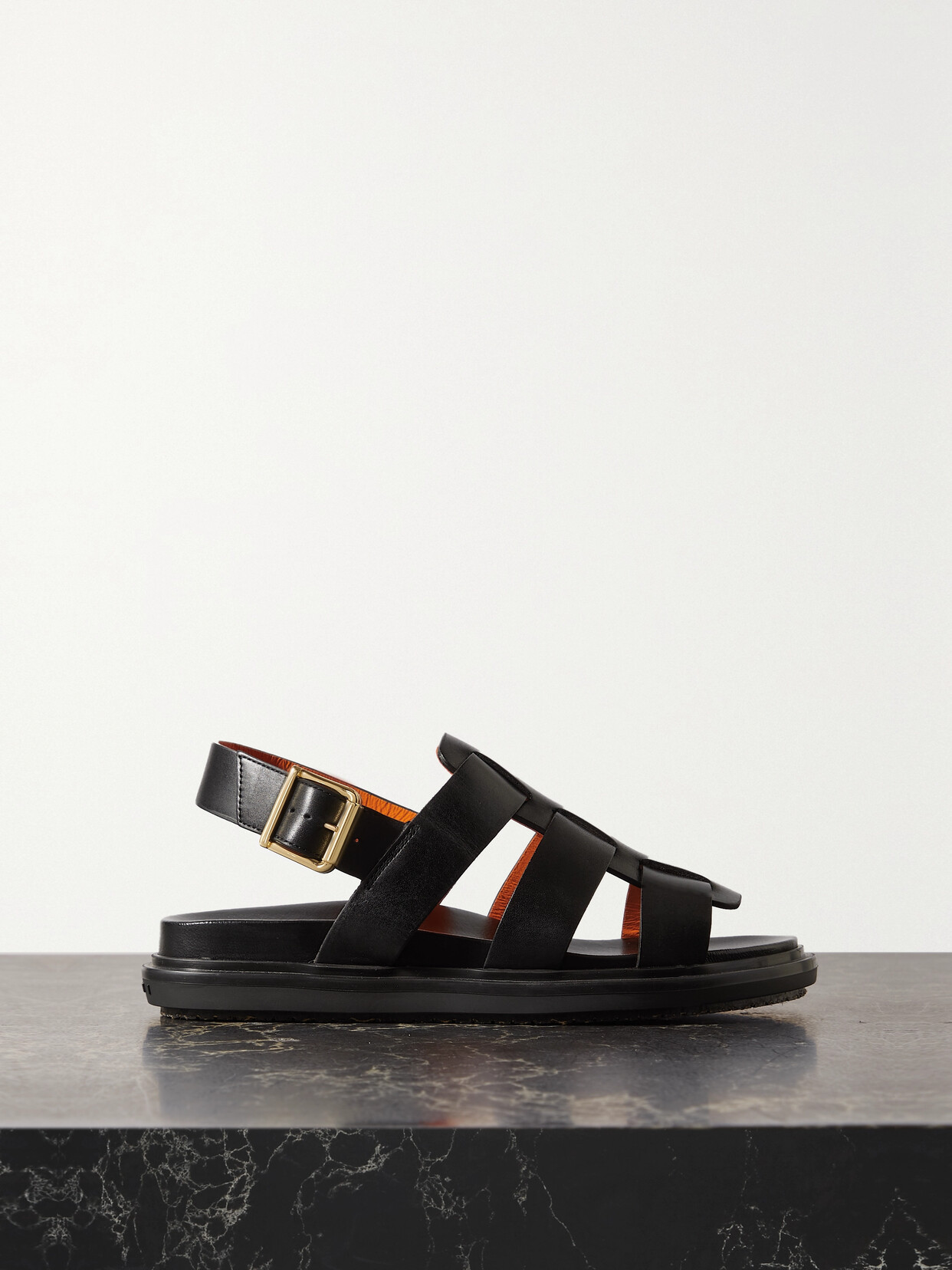 Marni - Fussbett Gladiator Leather Slingback Sandals - Black