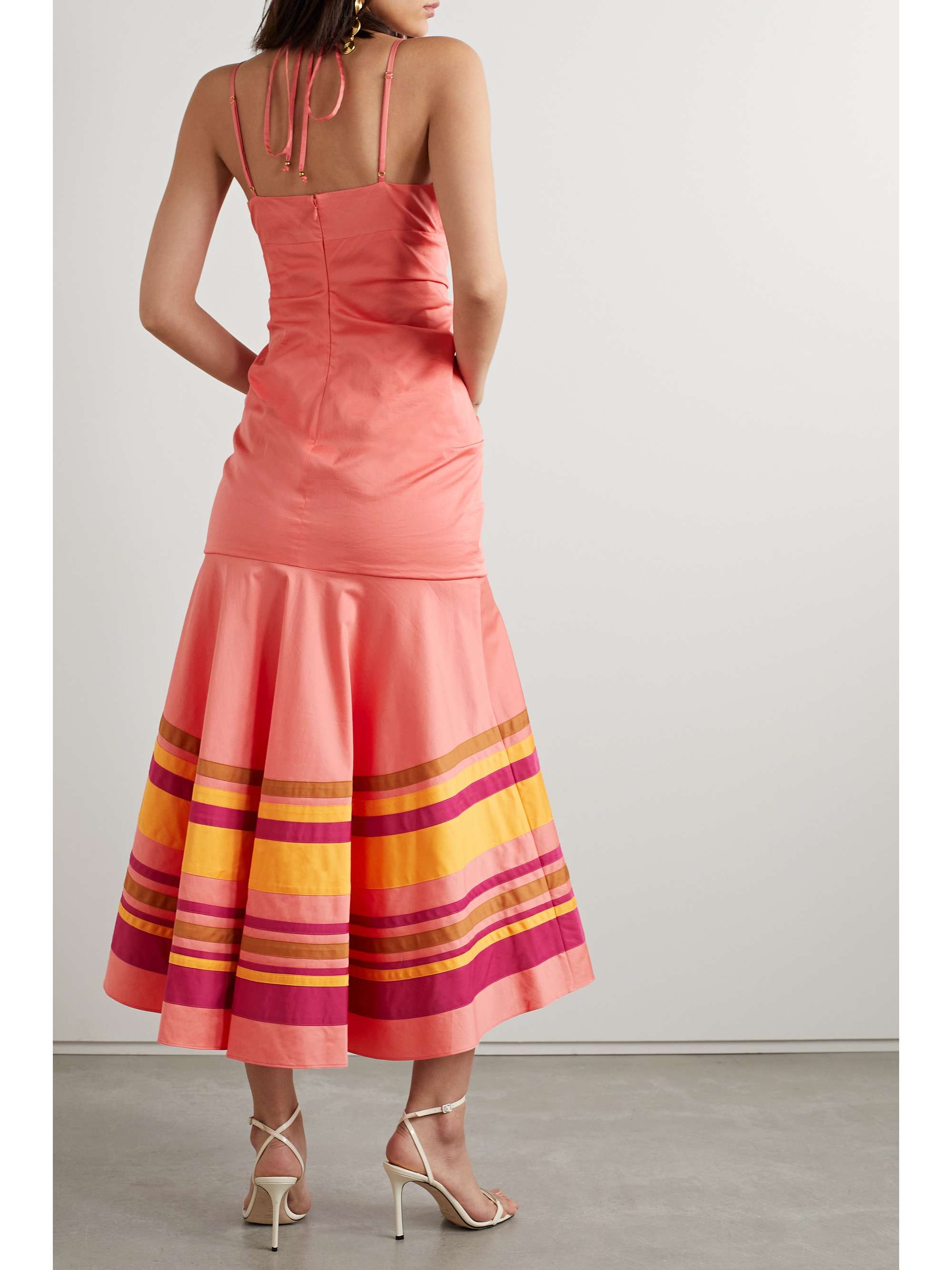 VERONICA BEARD Fitz paneled silk-cady midi dress