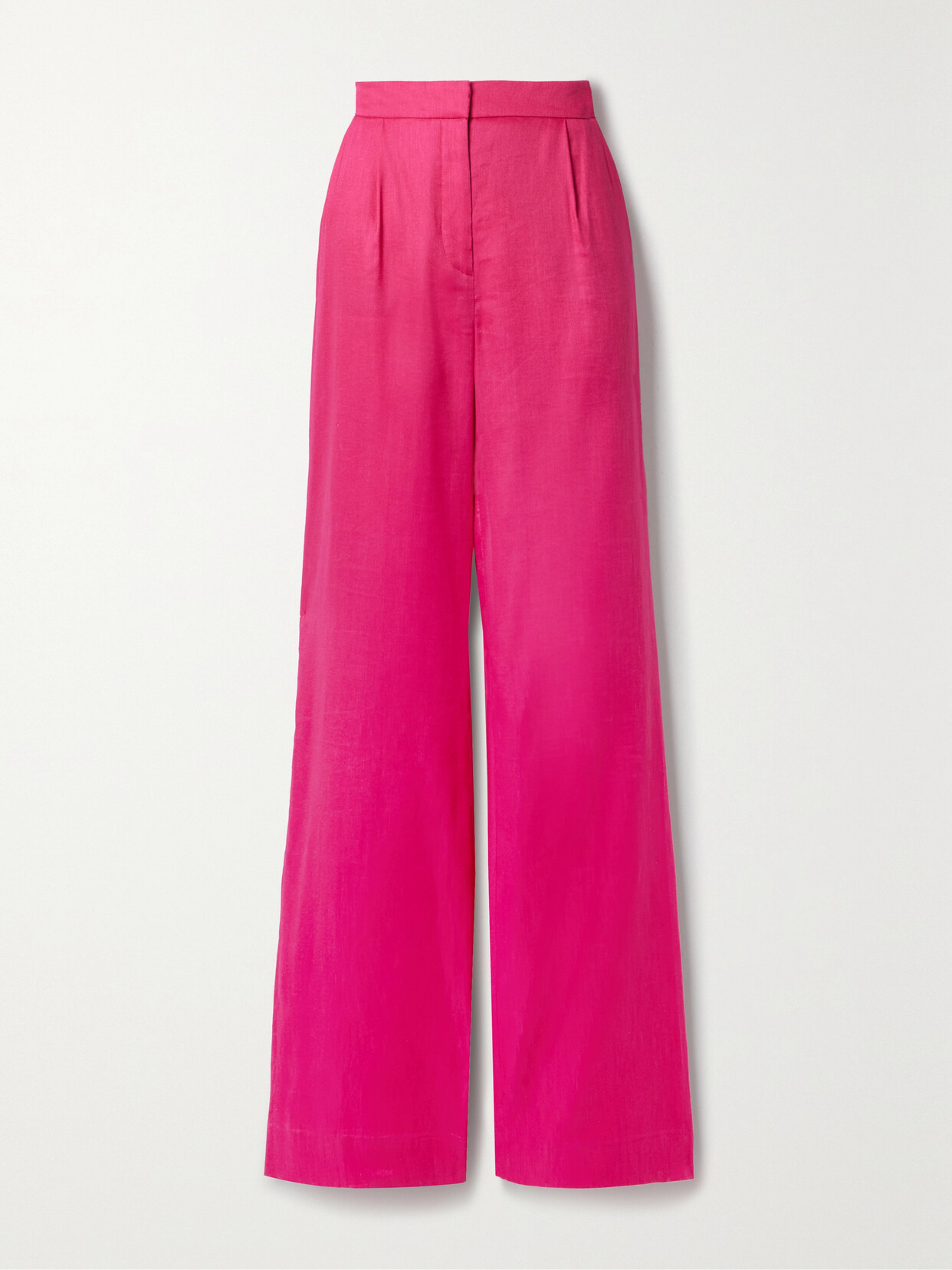 Veronica Beard - Robinne Pleated Linen-blend Wide-leg Pants - Pink