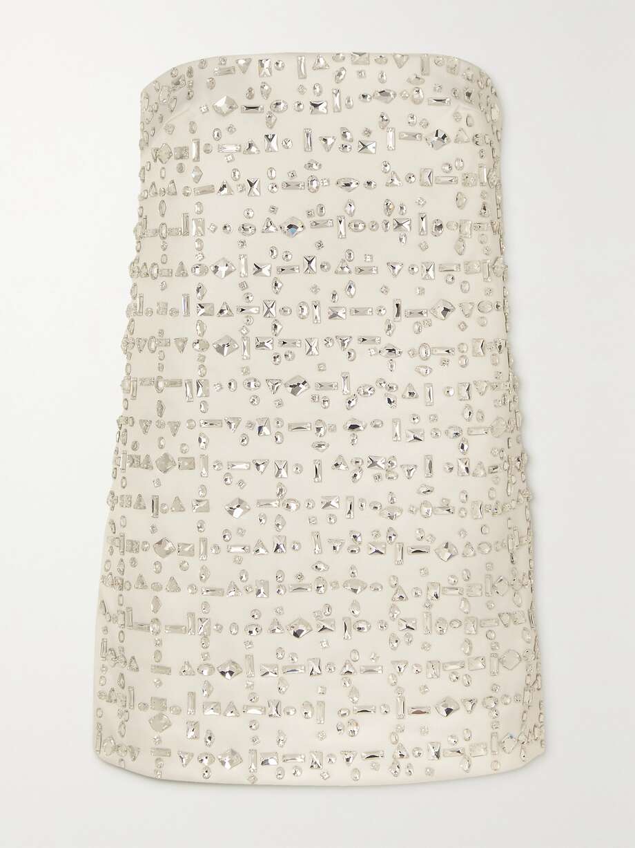 blaise strapless crystal-embellished satin mini dress