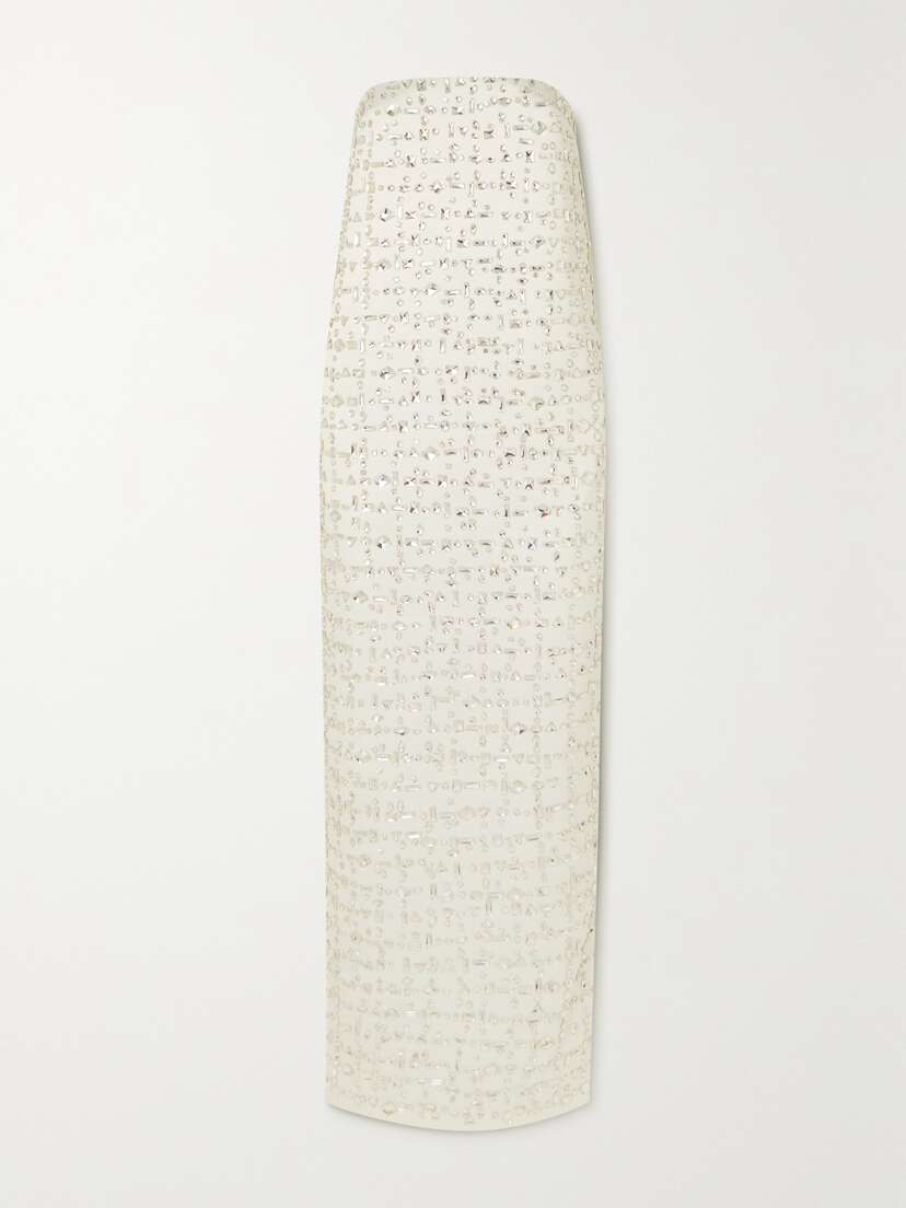 16Arlington Blaise Strapless Crystal-embellished Duchesse-satin Maxi Dress - UK 14