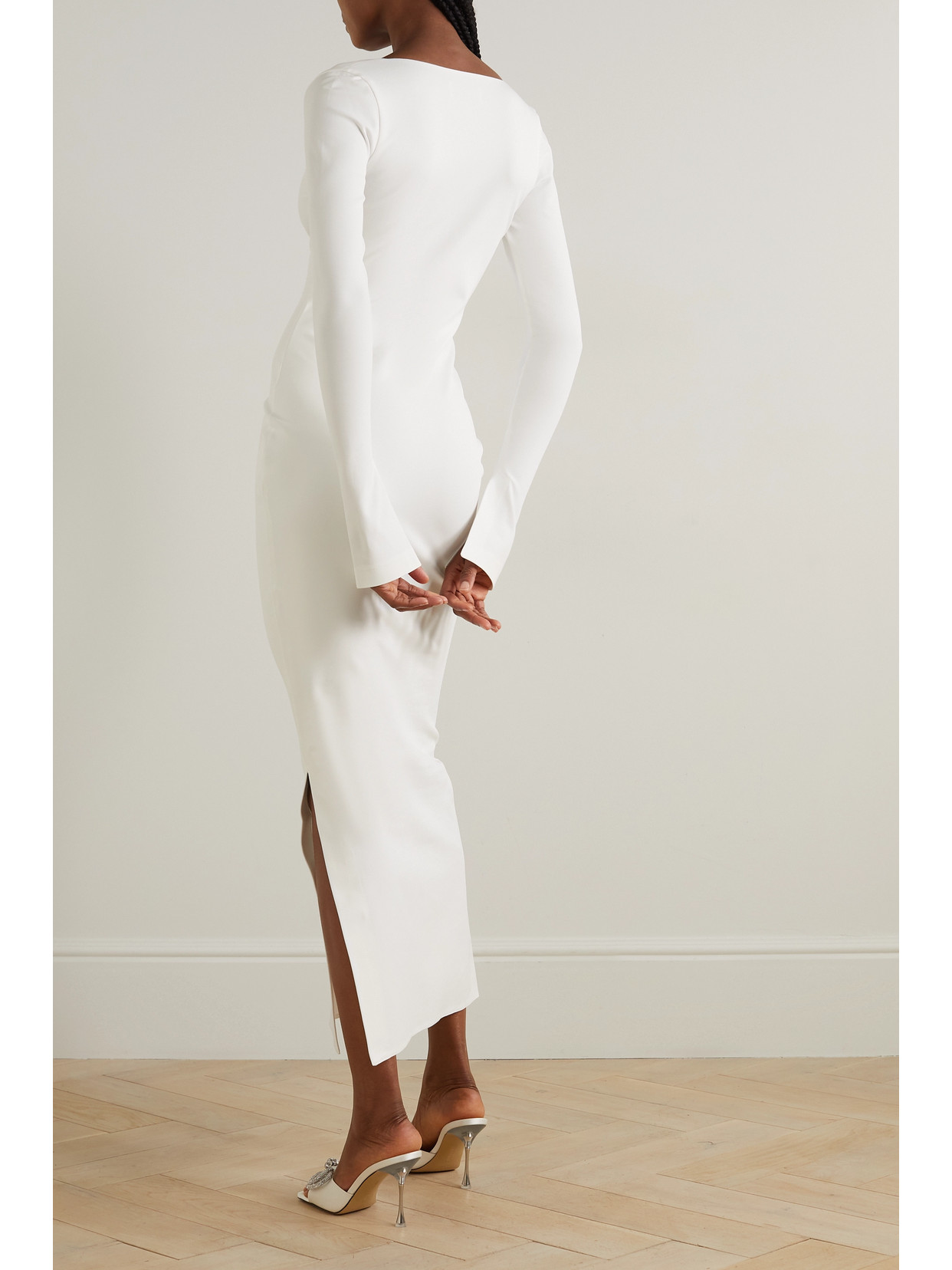16arlington Solaria Stretch-crepe Maxi Dress In White