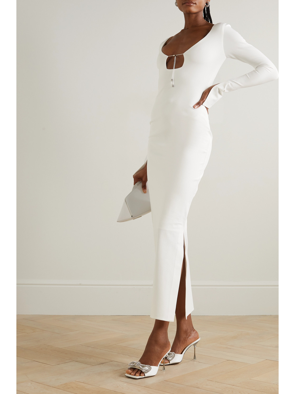 16arlington Solaria Stretch-crepe Maxi Dress In White