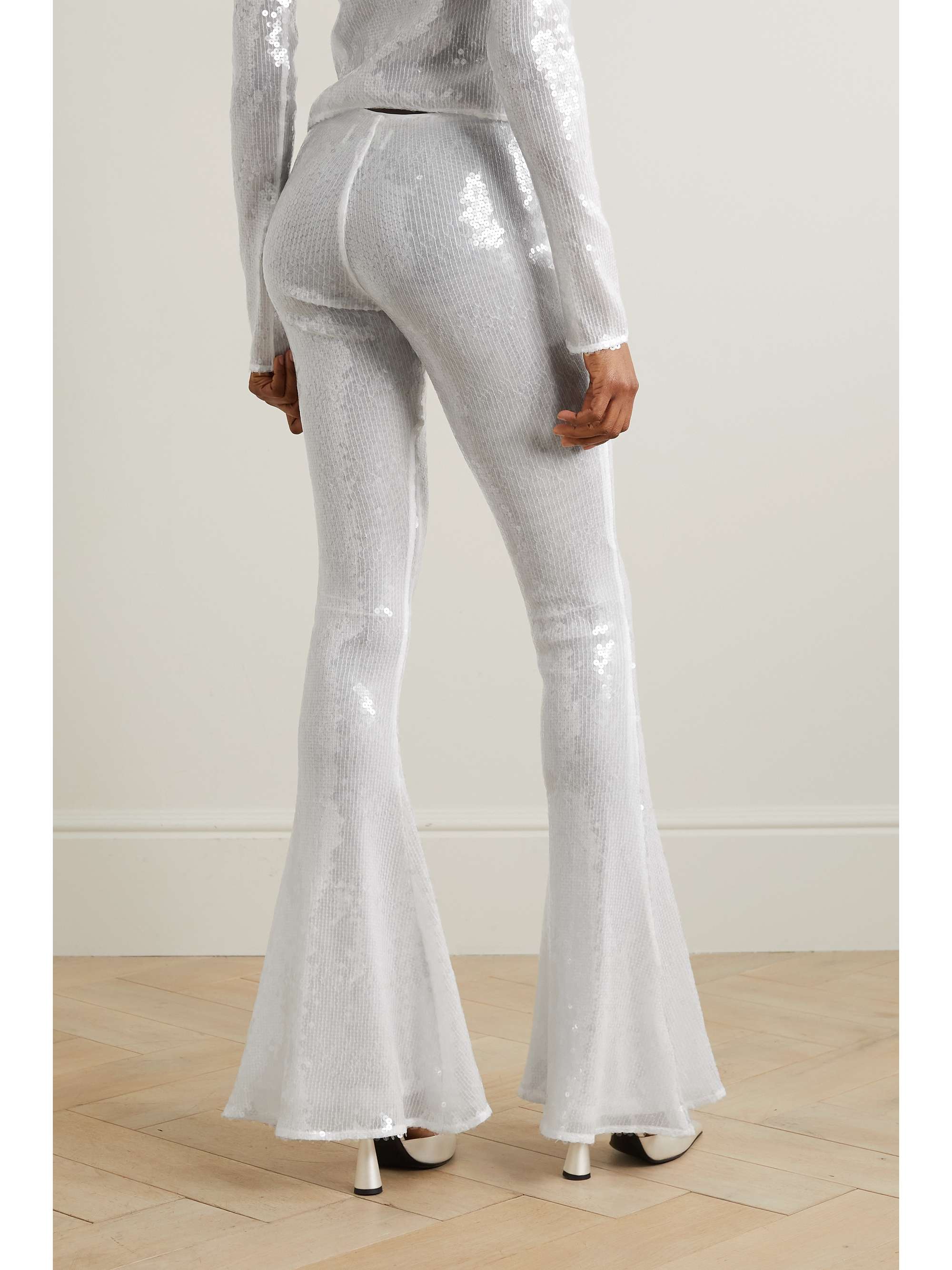 16ARLINGTON Koro sequined tulle flared pants | NET-A-PORTER