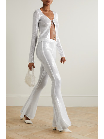 16Arlington Koro sequined tulle flared pants