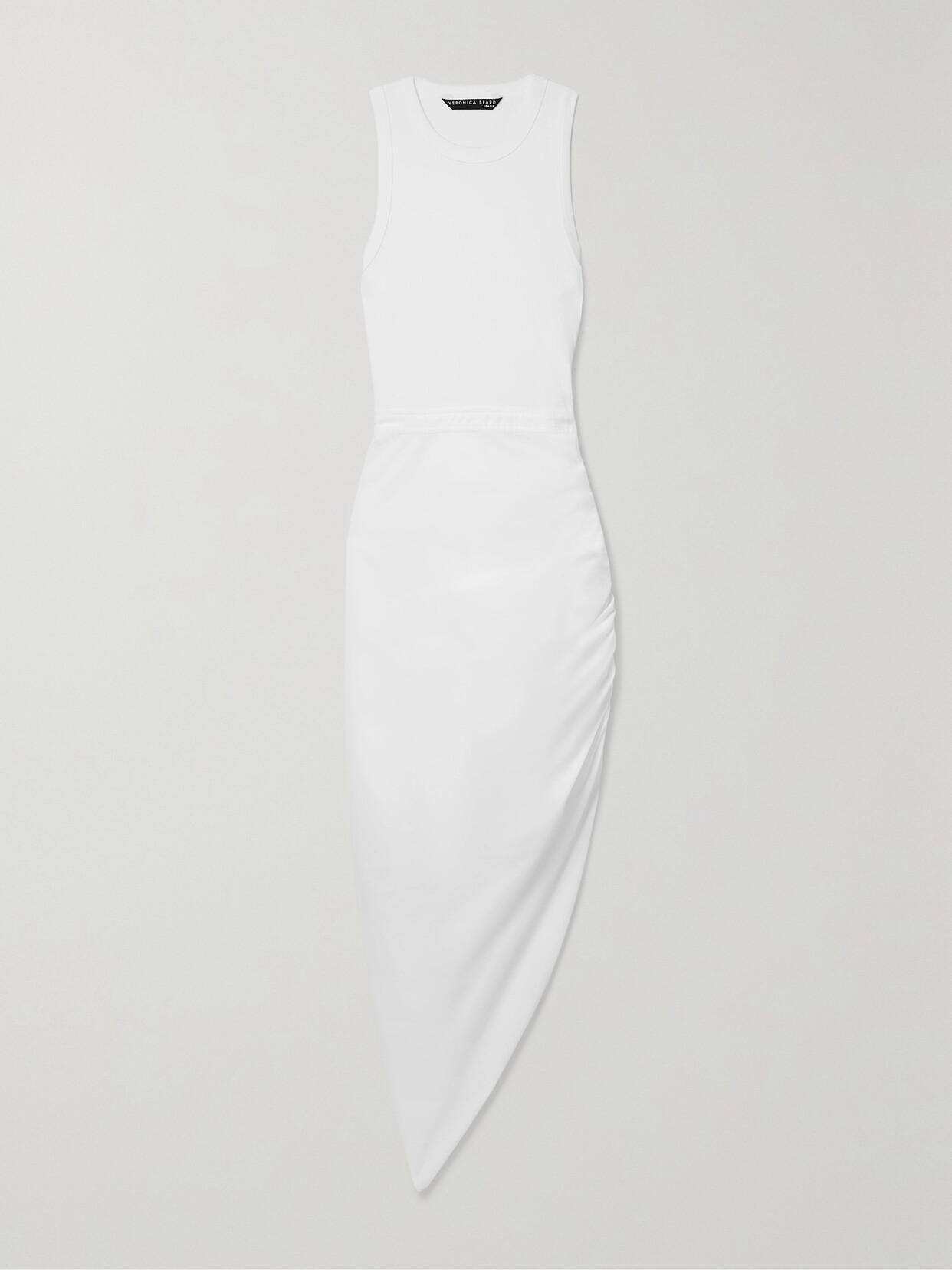 Veronica Beard - Finca Ribbed Stretch-cotton Jersey And Poplin Midi Dress - White