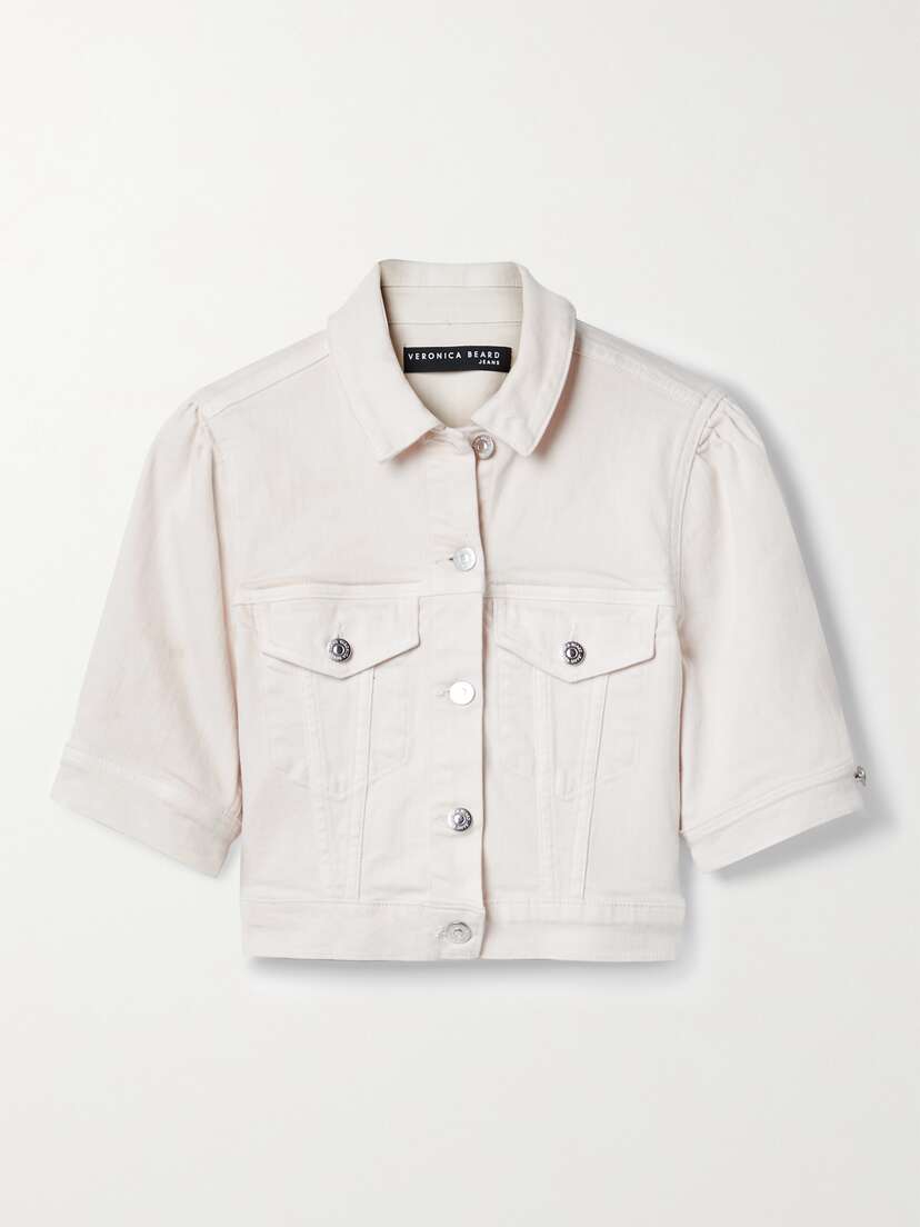 Veronica Beard Raina Cropped Denim Jacket - x small