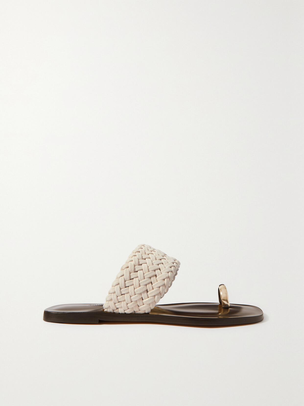 Emme Parsons - Agnes Woven Suede Sandals - Ivory