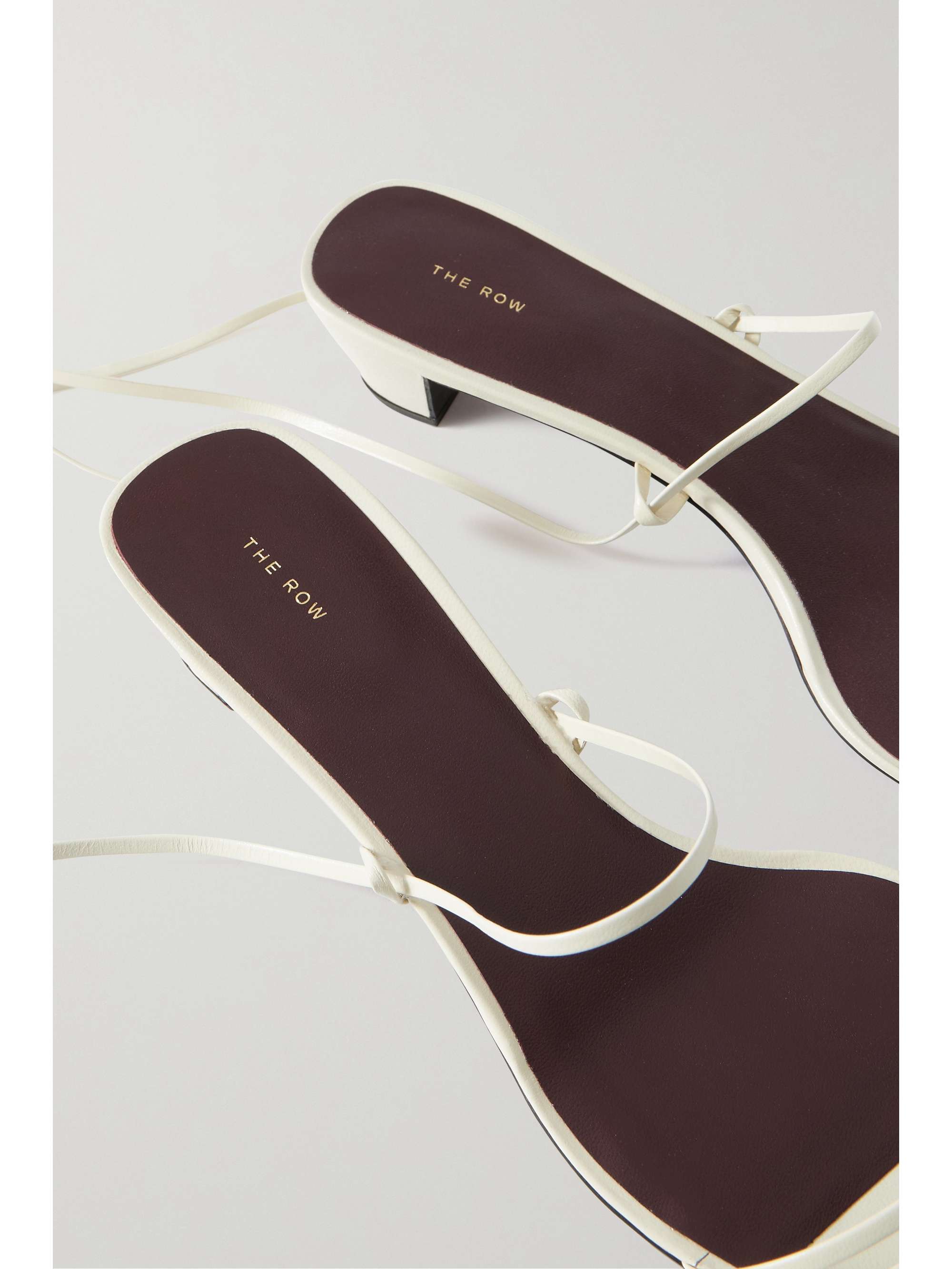 Graphic leather sandals