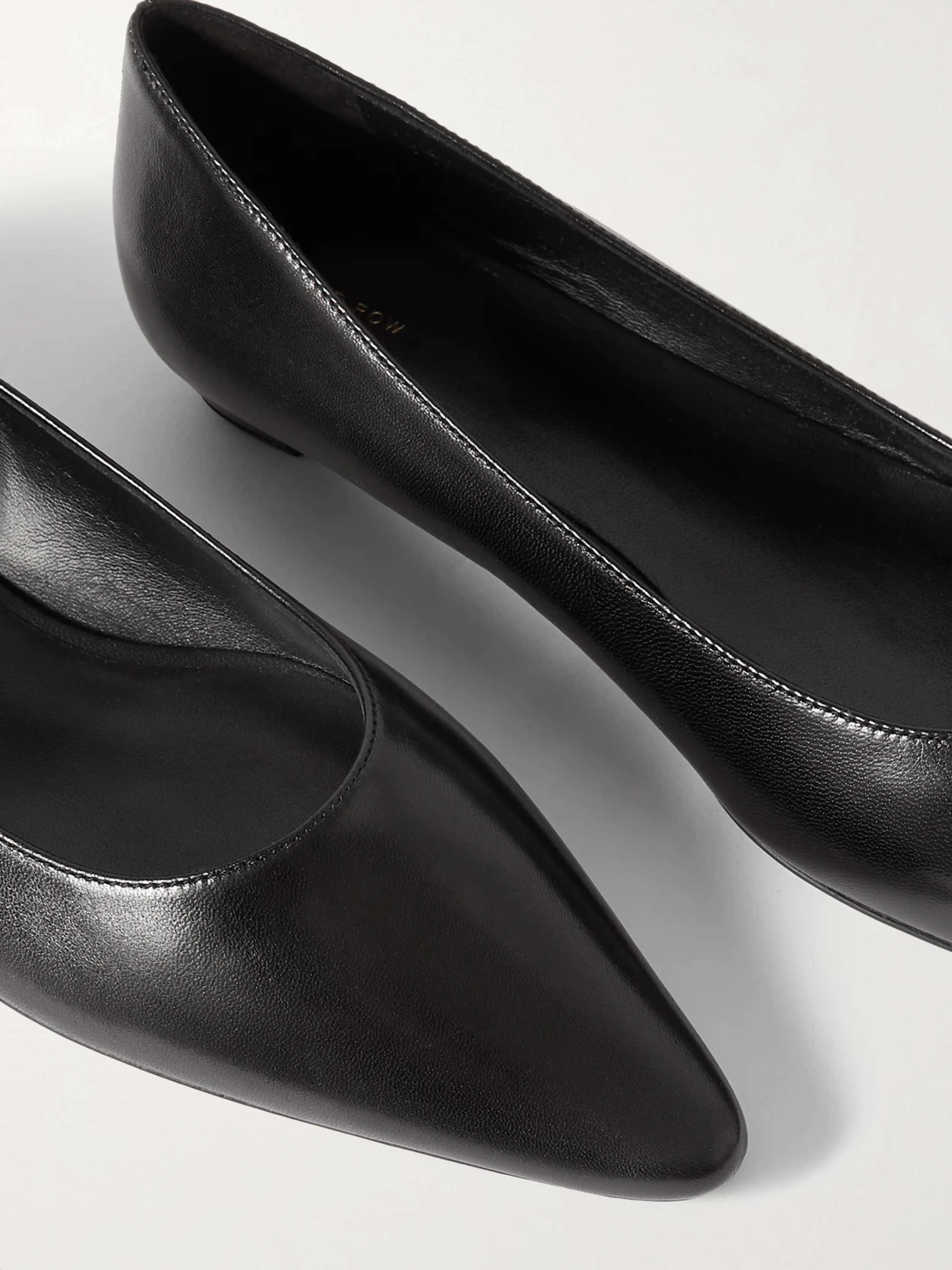 THE ROW Claudette leather point-toe flats