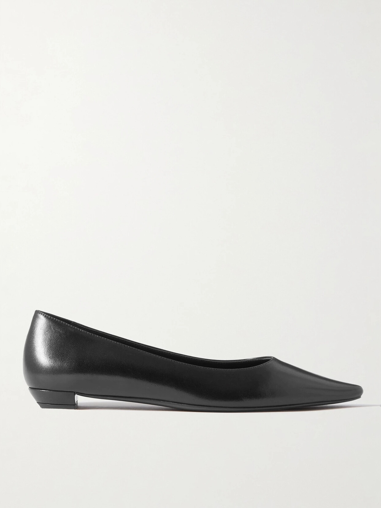 The Row - Claudette Leather Point-toe Flats - Black