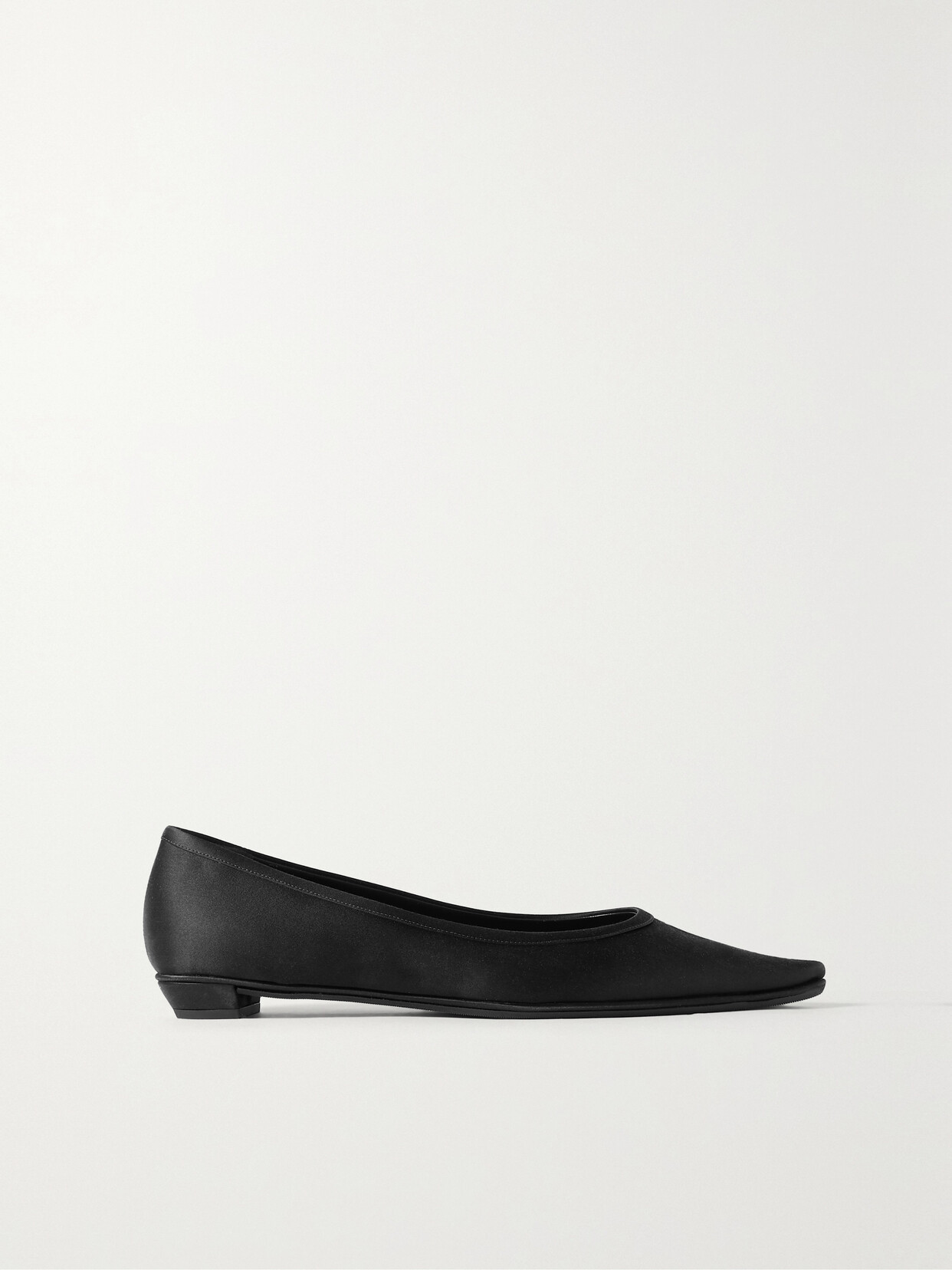 Shop The Row Claudette Satin Point-toe Flats In Black