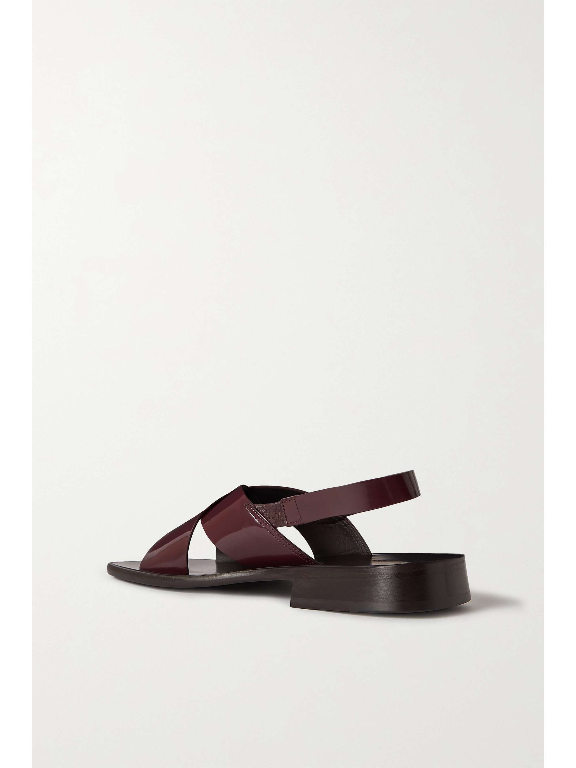 THE ROW Mensy glossed-leather slingback sandals