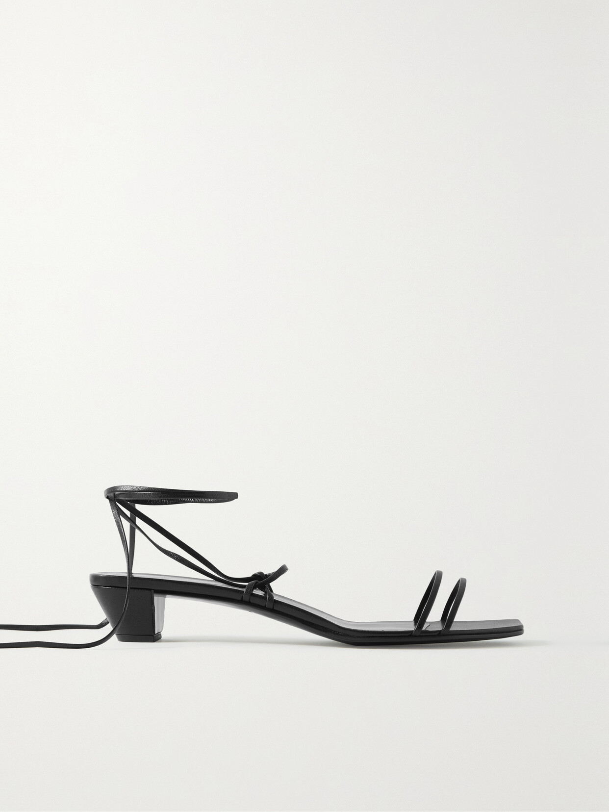 The Row Graphic Leather Sandals In Chocolate