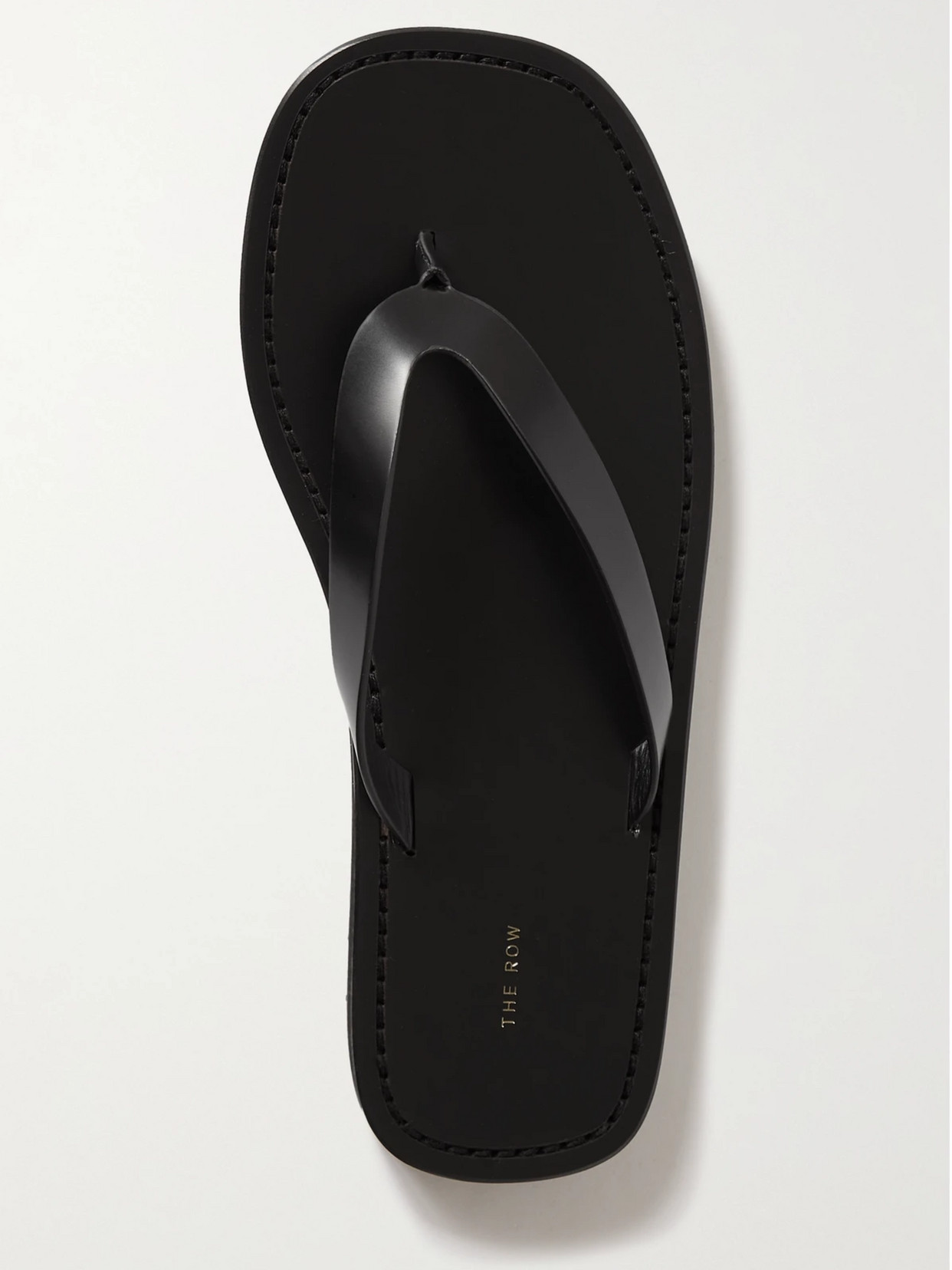 Shop The Row City Leather Flip Flops In Black