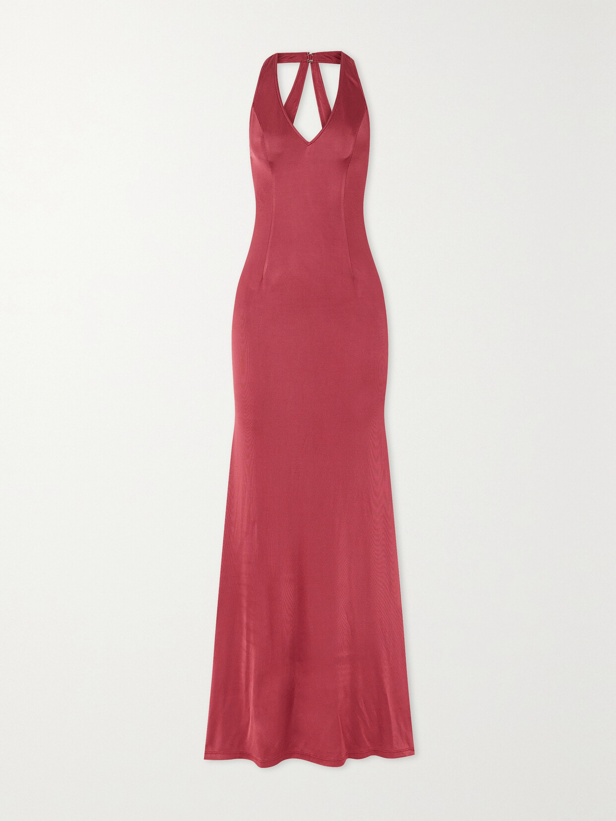 Louisa Ballou High Sea Open-back Stretch-jersey Maxi Dress - Burgundy