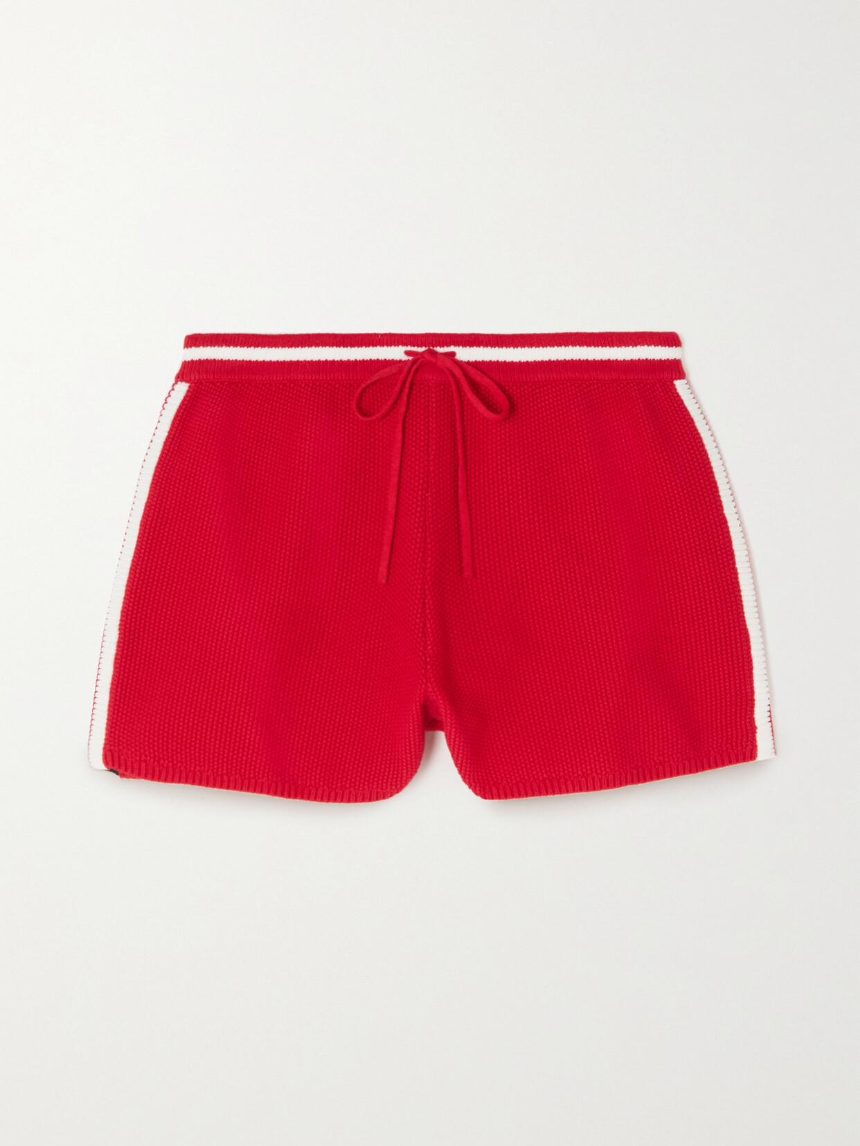 The Upside - Monaco Aurora Striped Organic Cotton Shorts - Red