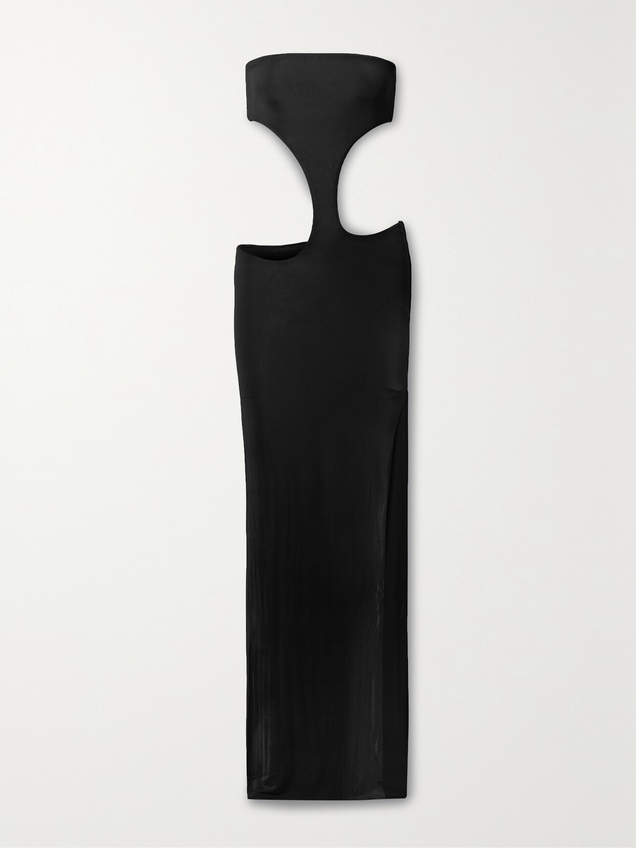 Louisa Ballou - Long Carve Strapless Cutout Stretch-jersey Maxi Dress - Black