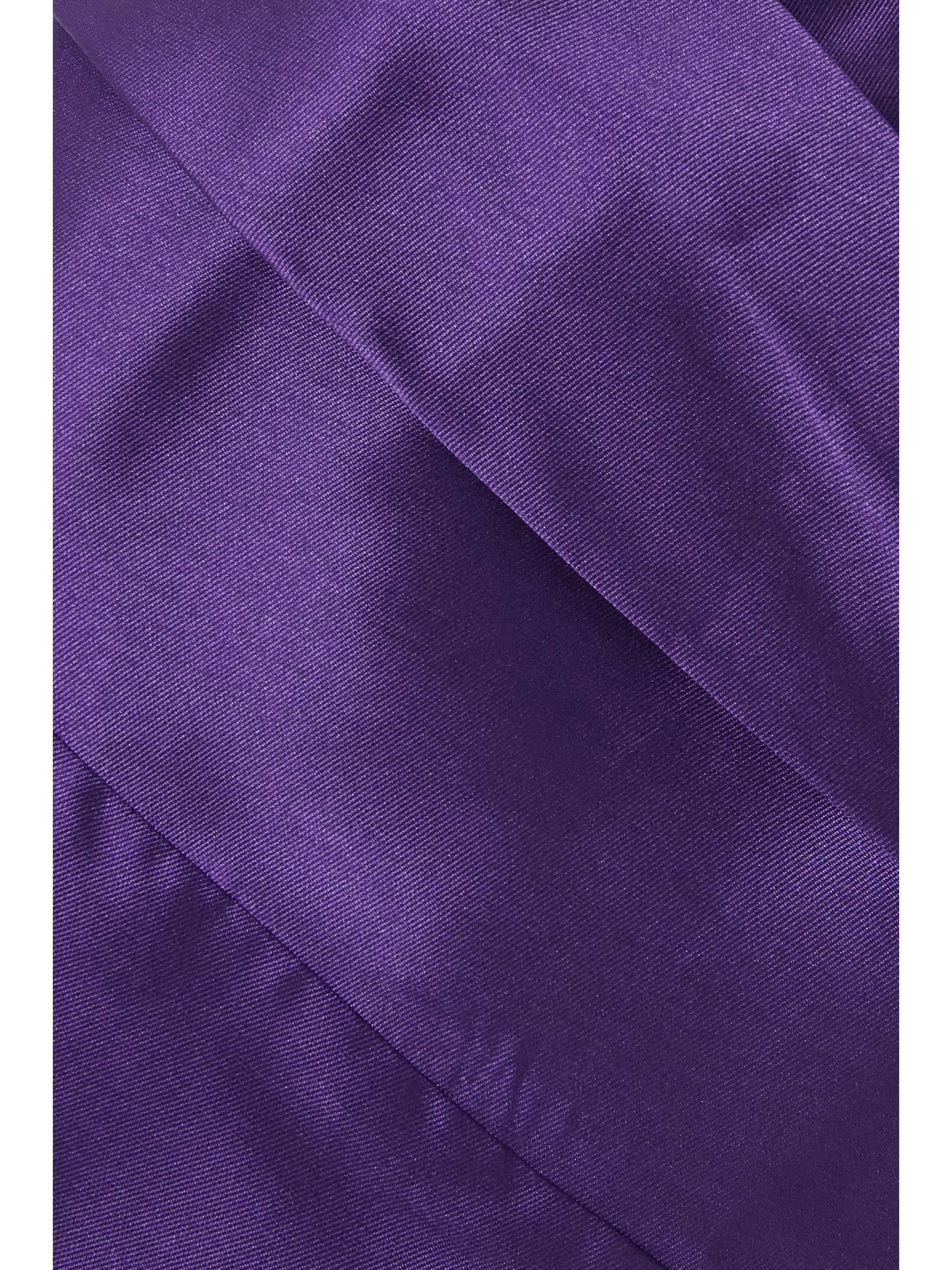 SOLACE LONDON Tiffany strapless pleated satin-twill gown