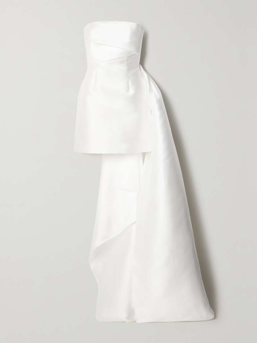 Solace London Meyer Strapless Asymmetric Faille Mini Dress - UK 16