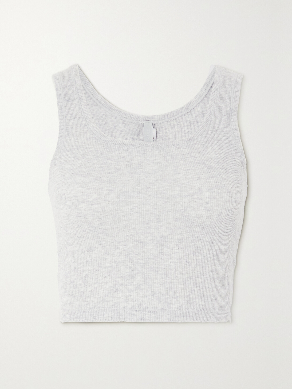 Skims Ribbed Stretch-cotton Tank Top In Grey