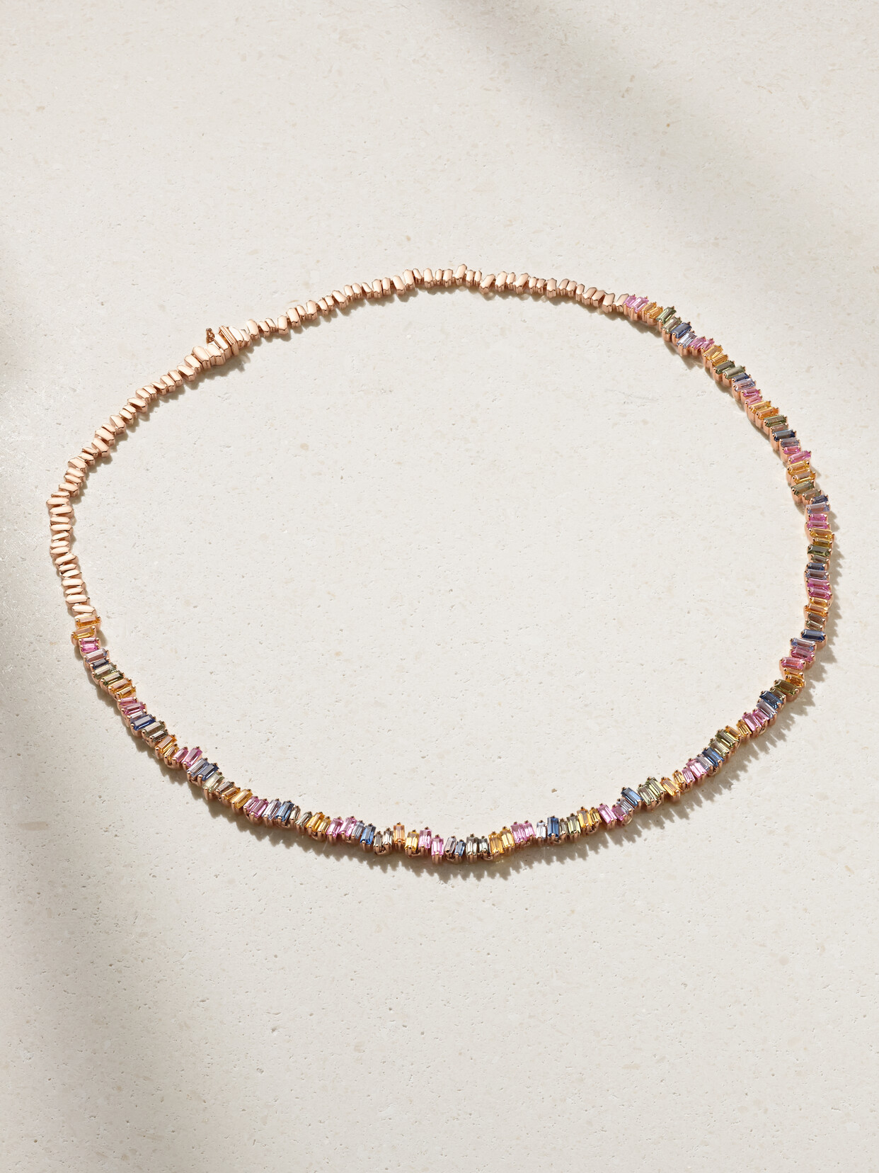 Suzanne Kalan 18-karat Rose Gold Sapphire Necklace