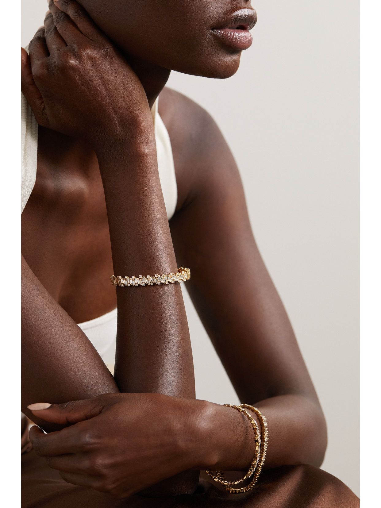 Suzanne Kalan Shimmer 18-karat Gold Diamond Bracelet In Gold