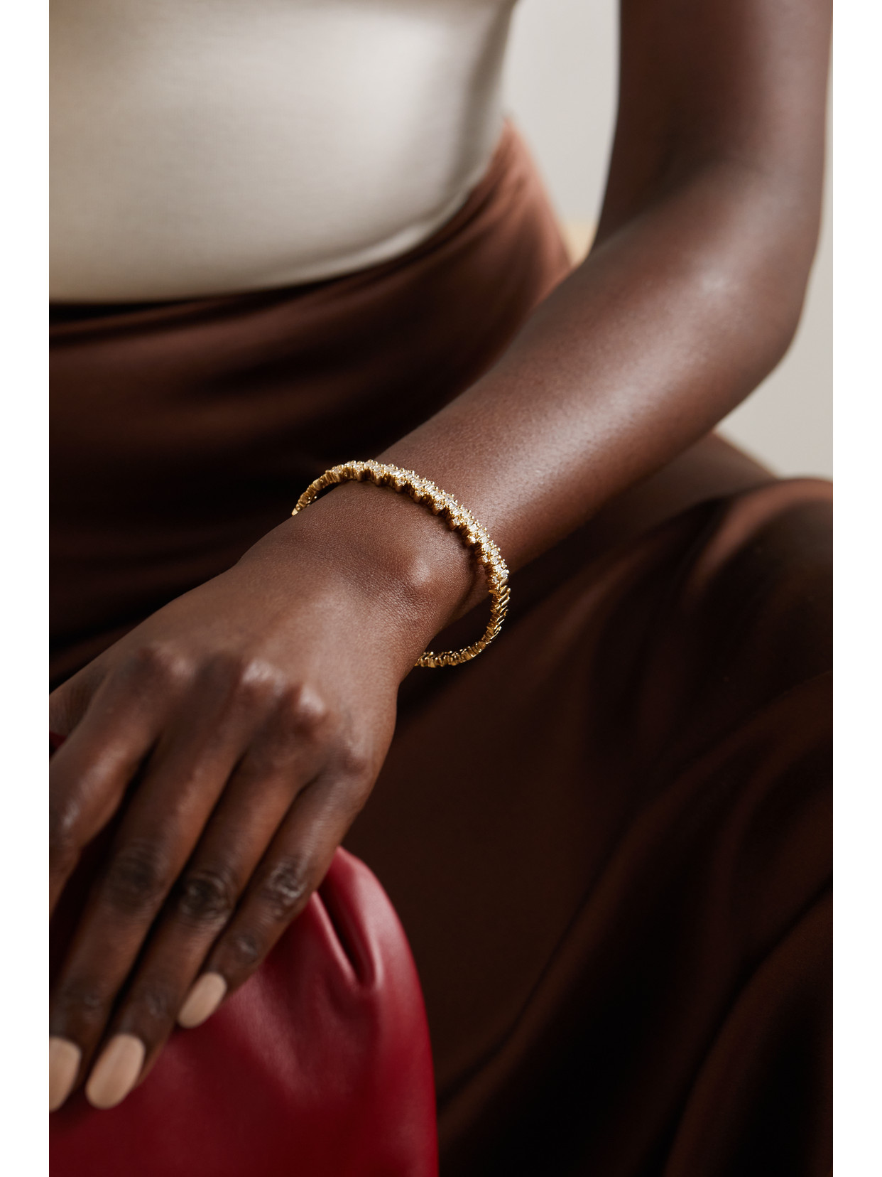Suzanne Kalan Shimmer 18-karat Gold Diamond Bracelet In Gold