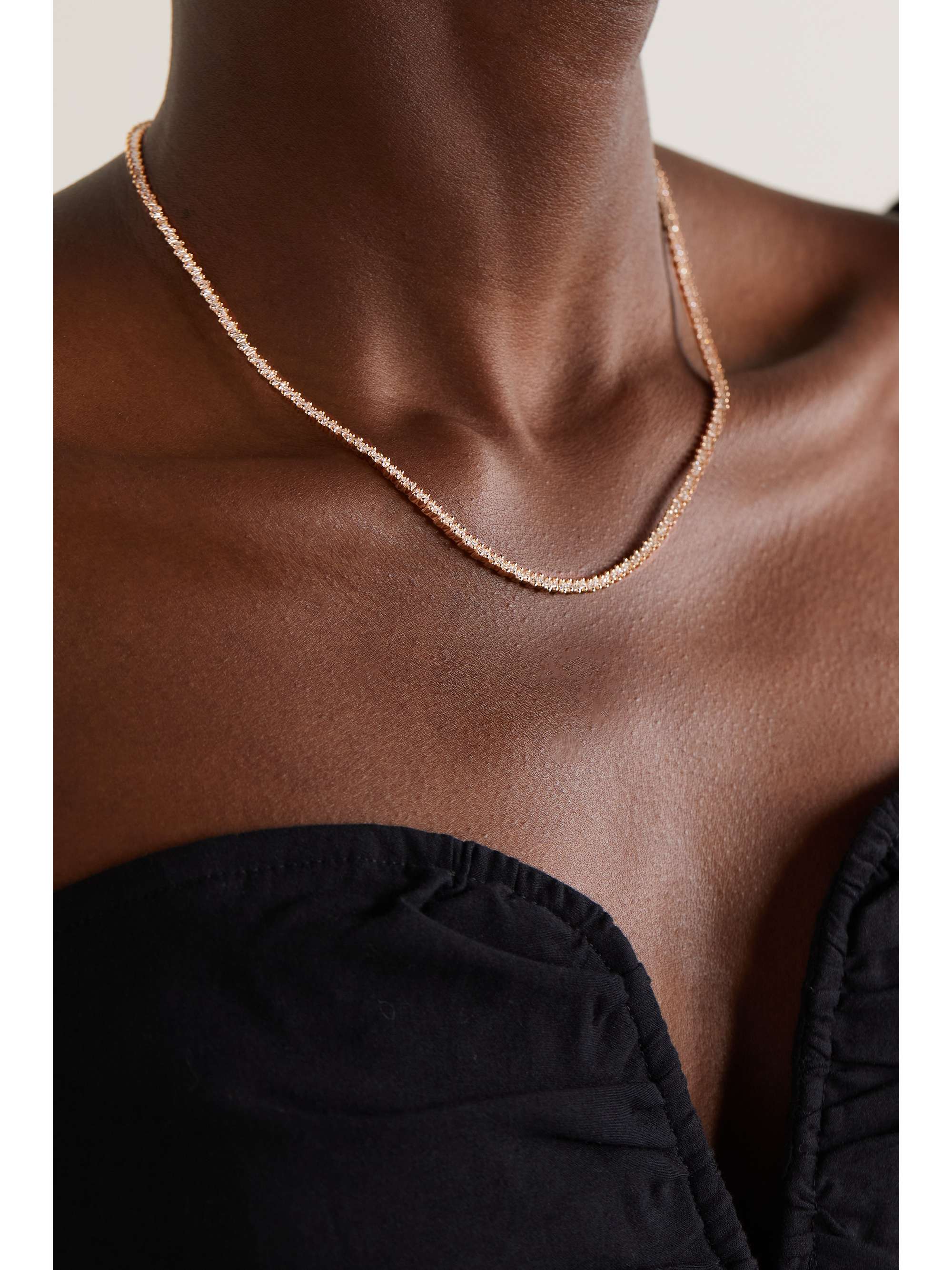 SUZANNE KALAN 18-karat rose gold diamond tennis necklace | NET-A-PORTER