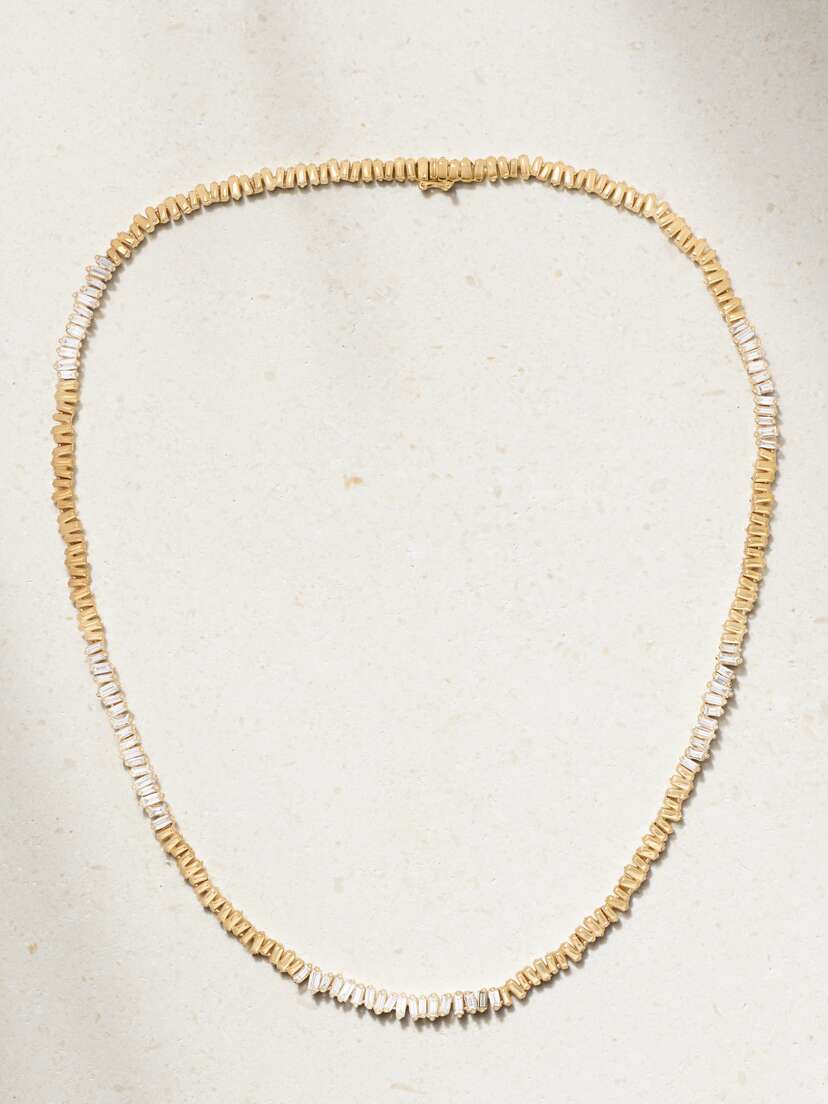 Suzanne Kalan 18-karat Gold Diamond Necklace