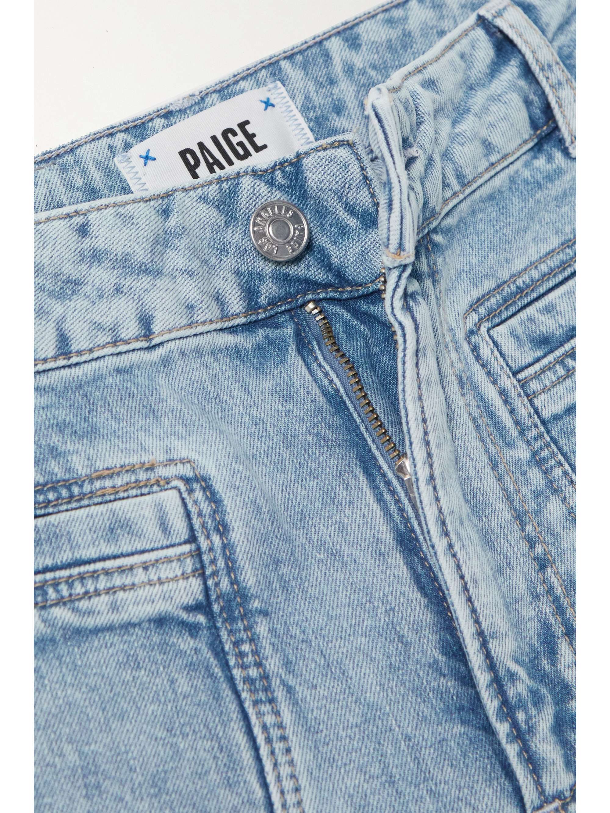 PAIGE Harper frayed high-rise wide-leg jeans