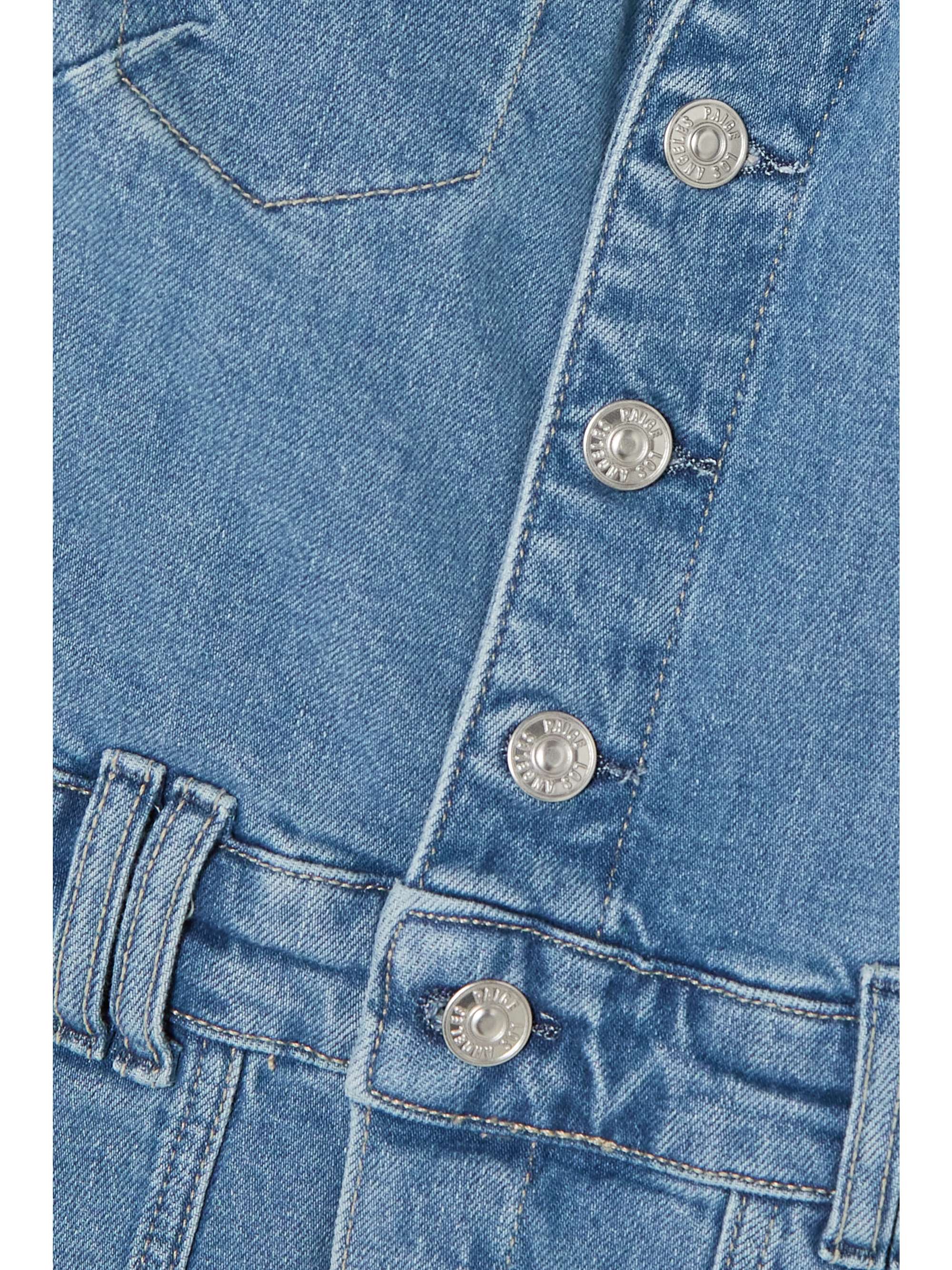 PAIGE Mayslie topstitched denim mini dress