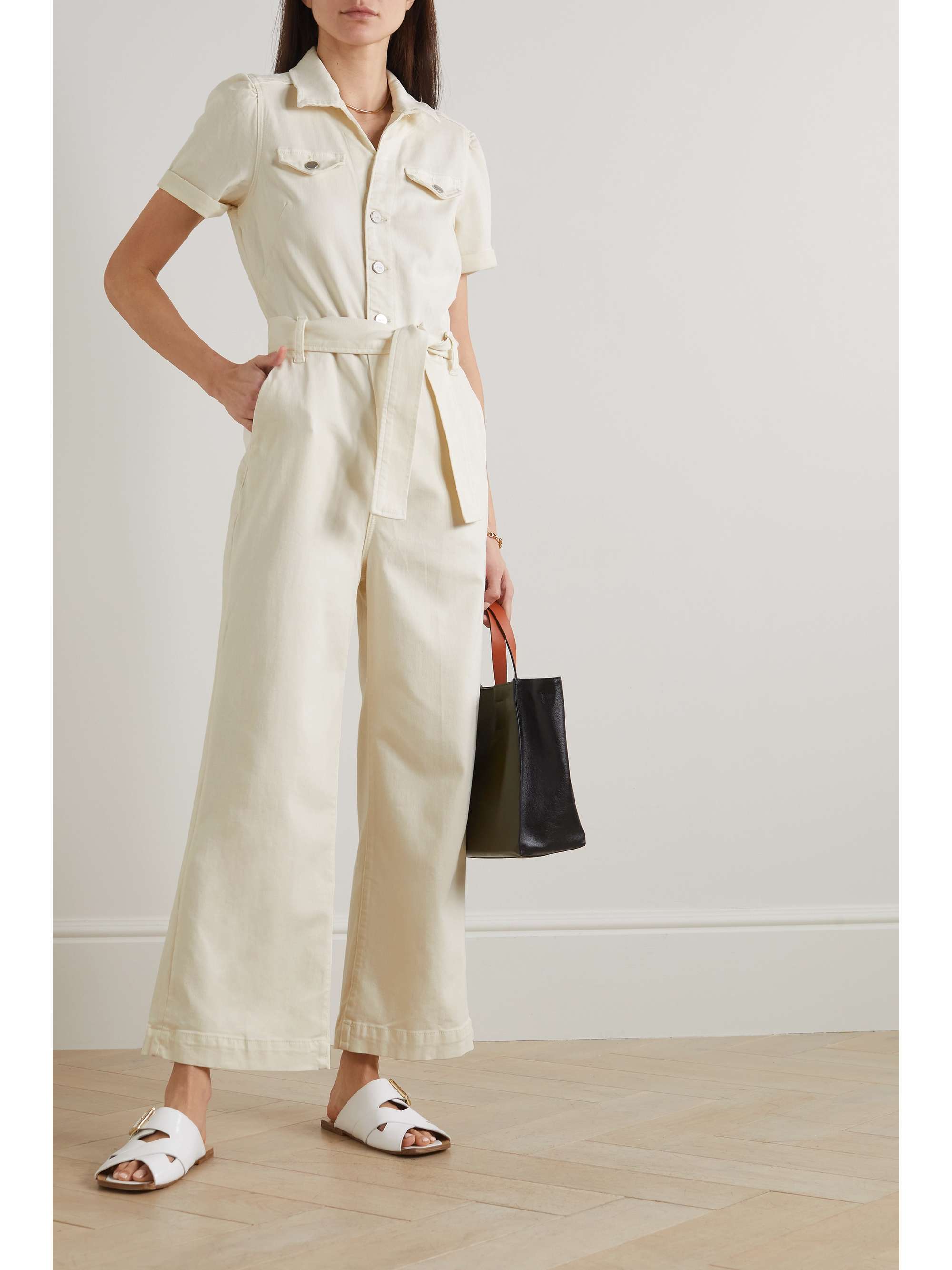 PAIGE Anessa belted denim jumpsuit | NET-A-PORTER