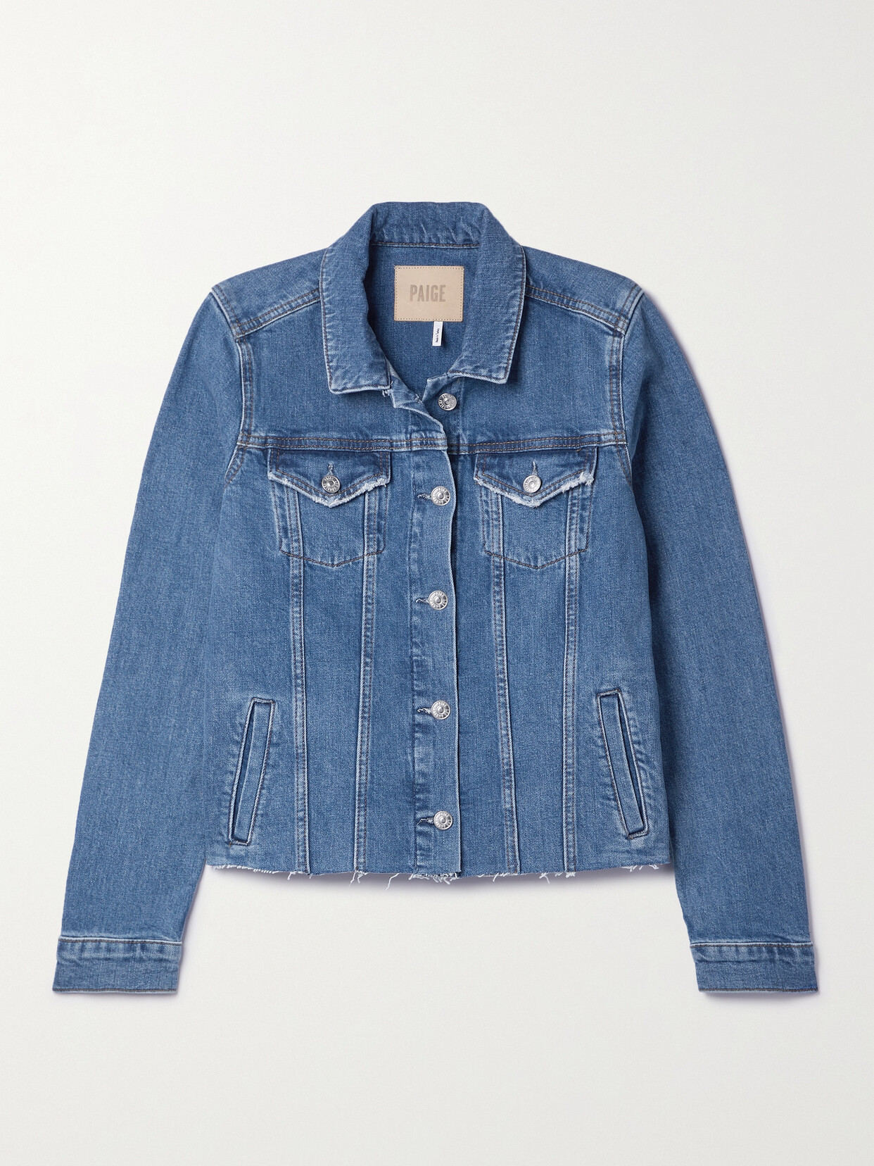 PAIGE - Rowan Frayed Denim Jacket - Blue